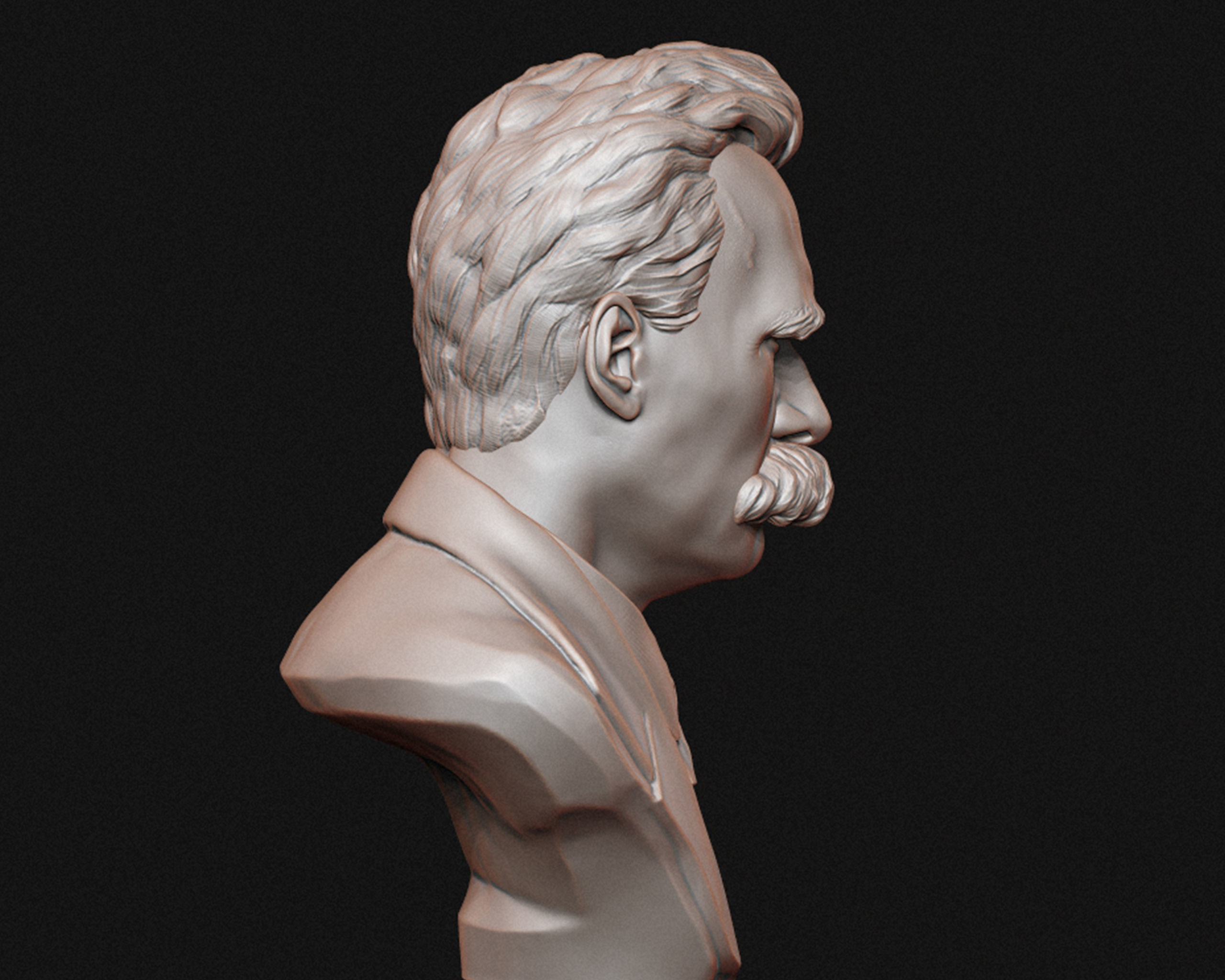 Friedrich Nietzsche 3D printable sculpture 3D print model_12