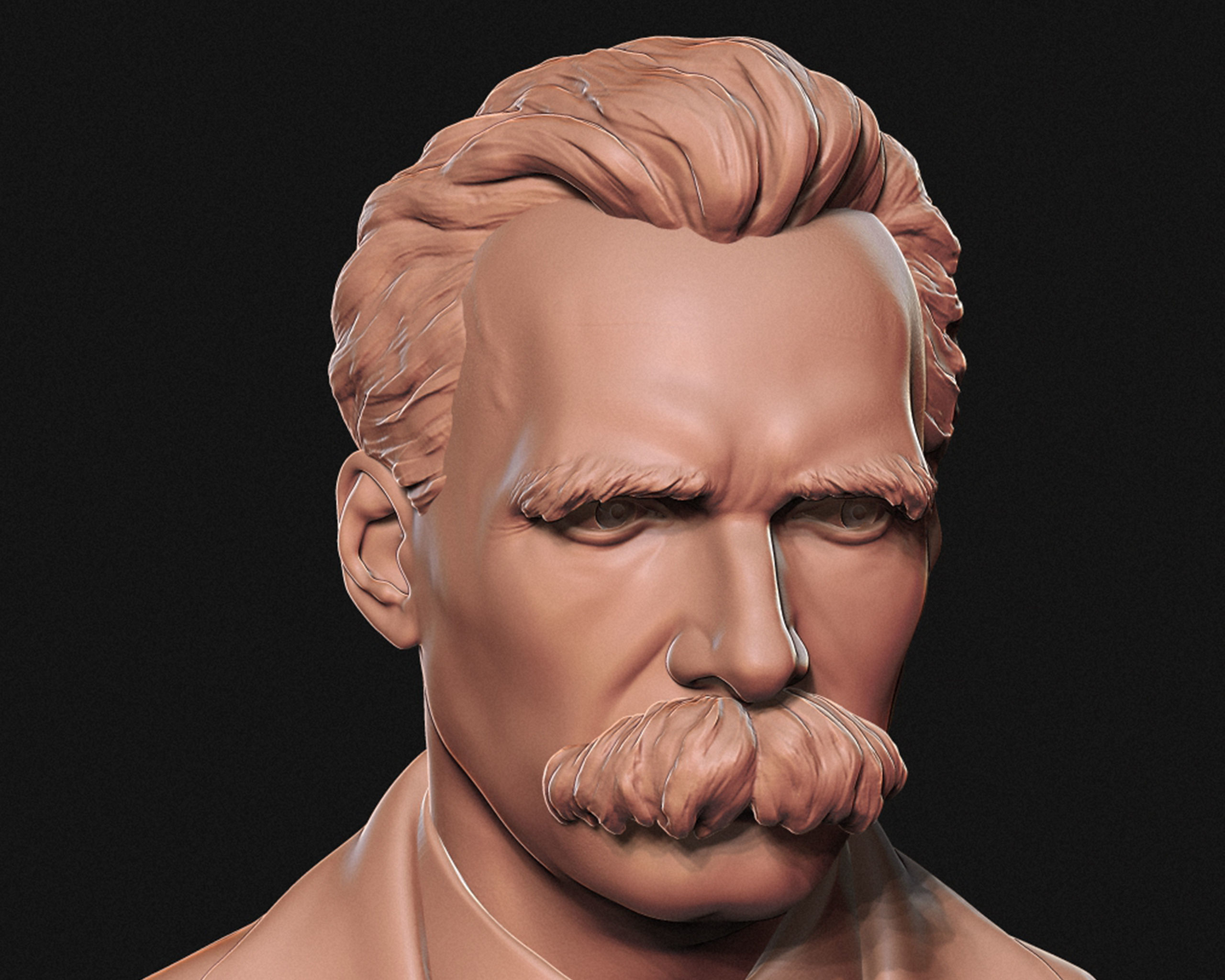 Friedrich Nietzsche 3D printable sculpture 3D print model_3