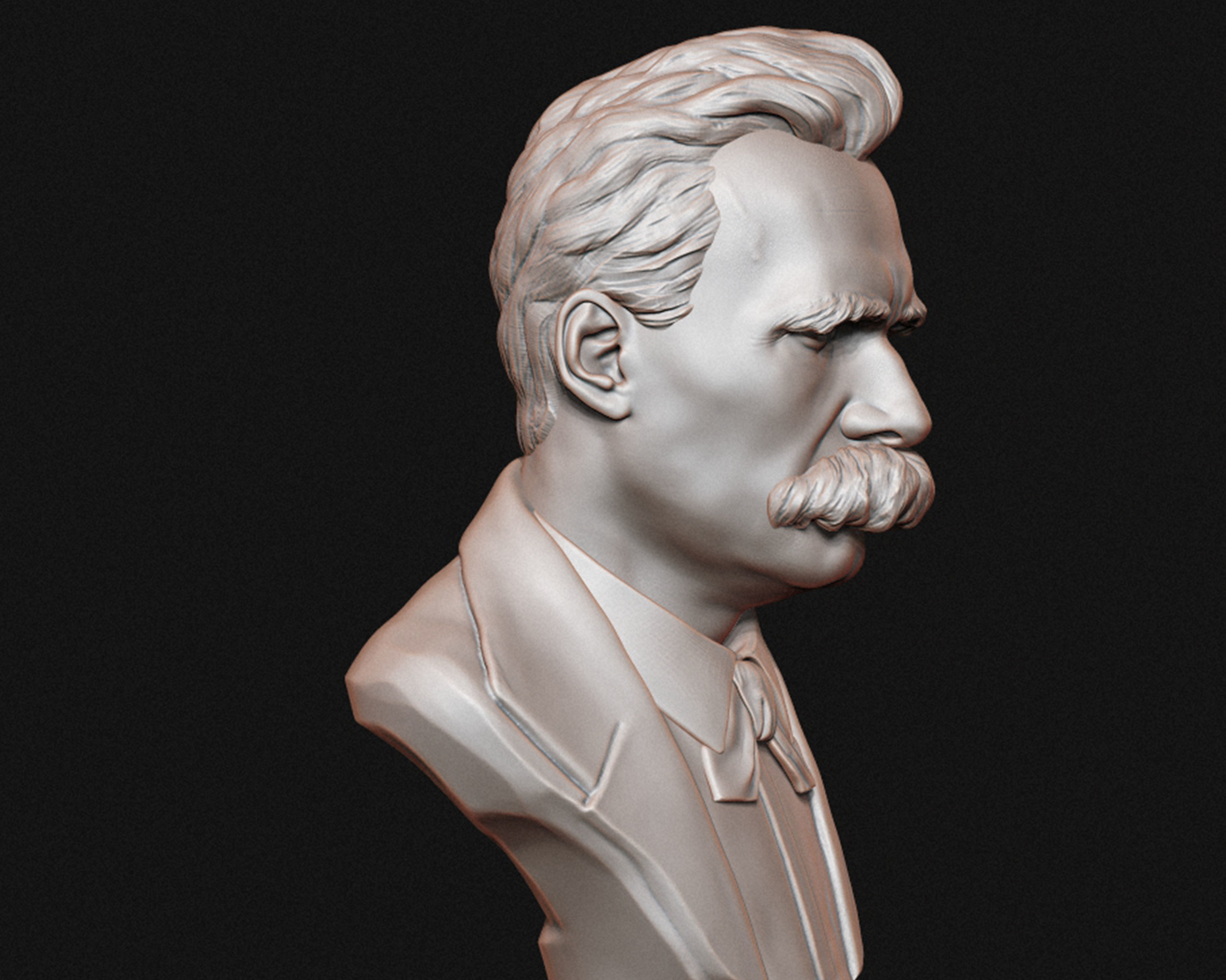 Friedrich Nietzsche 3D printable sculpture 3D print model_11