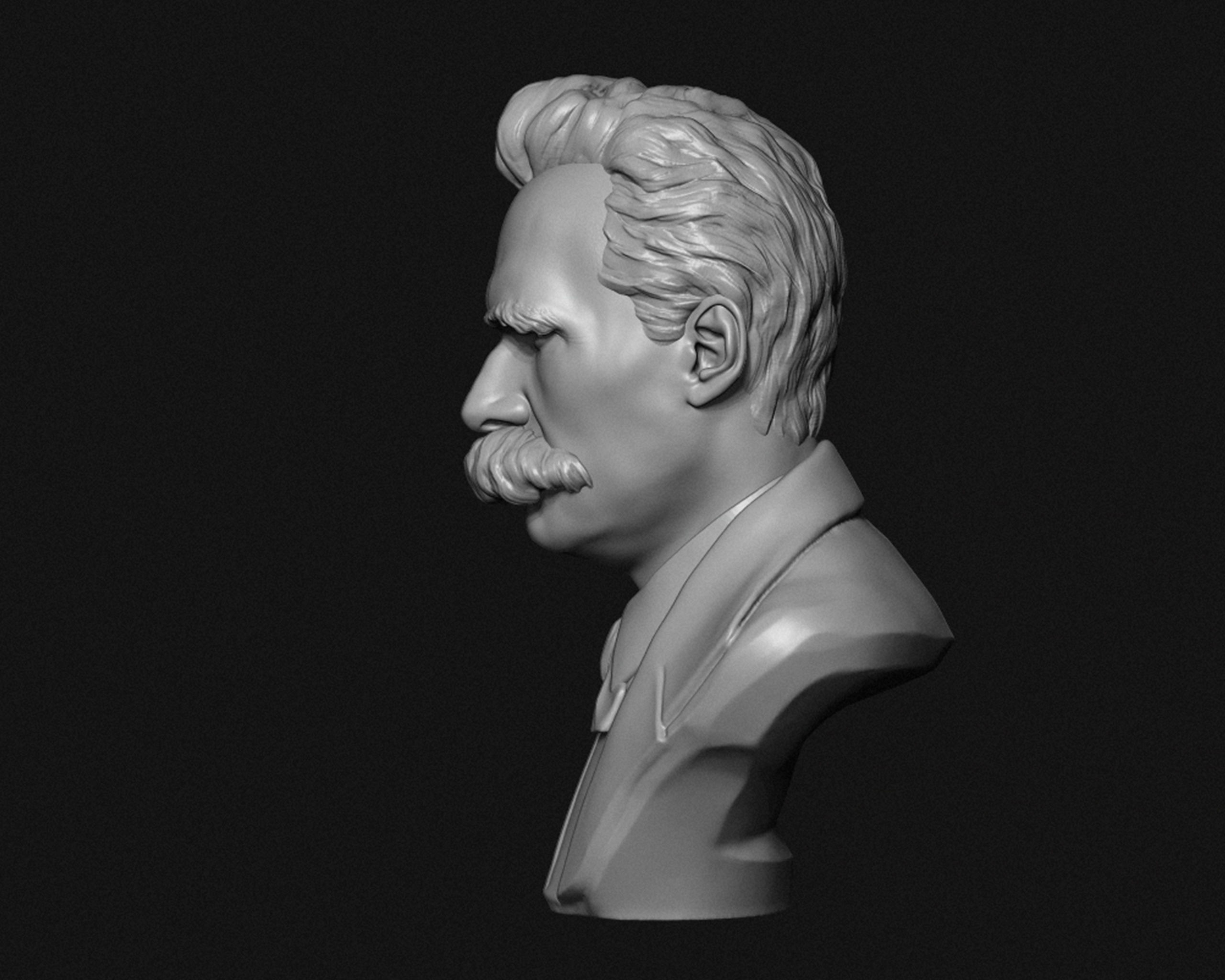 Friedrich Nietzsche 3D printable sculpture 3D print model_16