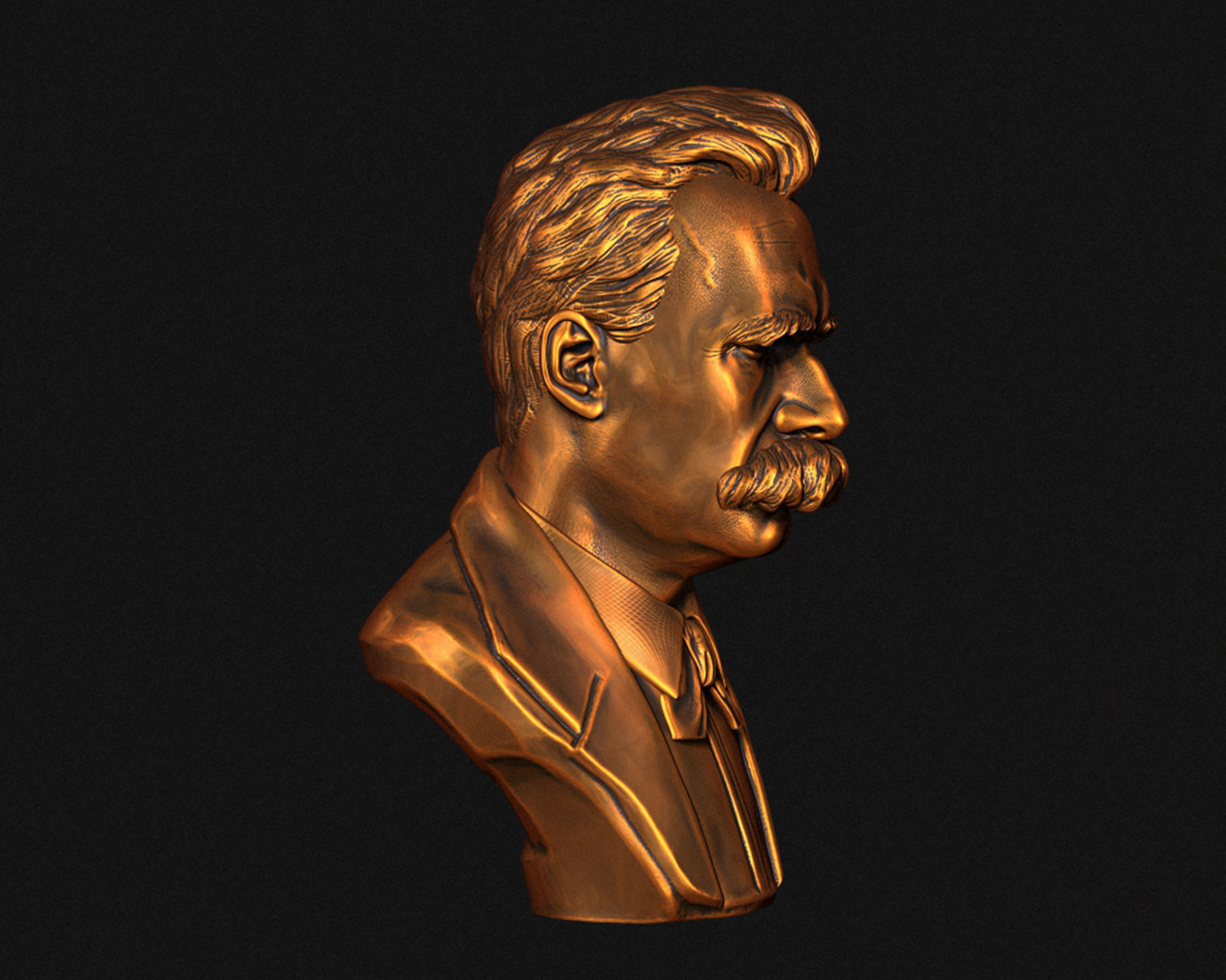 Friedrich Nietzsche 3D printable sculpture 3D print model_20