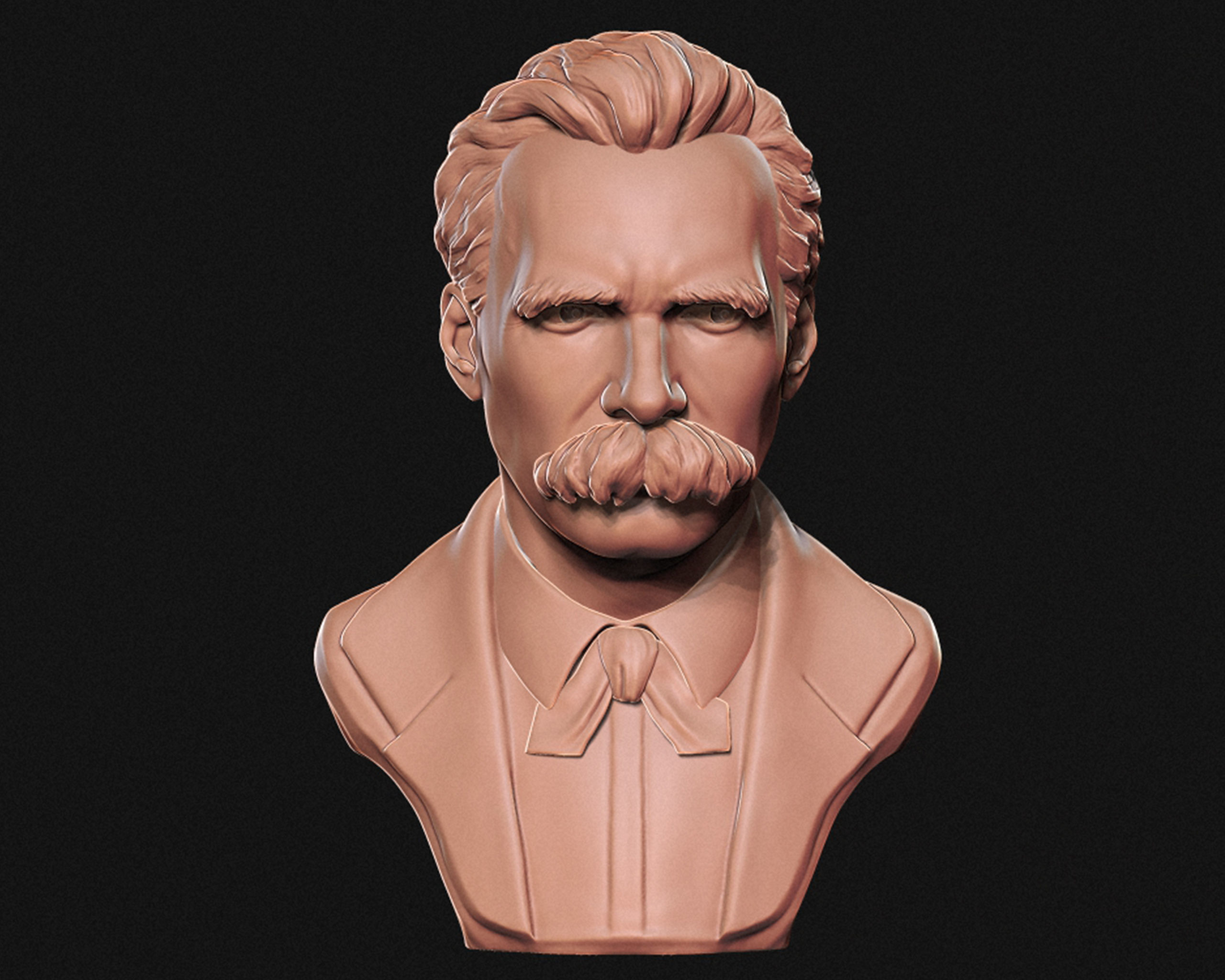 Friedrich Nietzsche 3D printable sculpture 3D print model_2