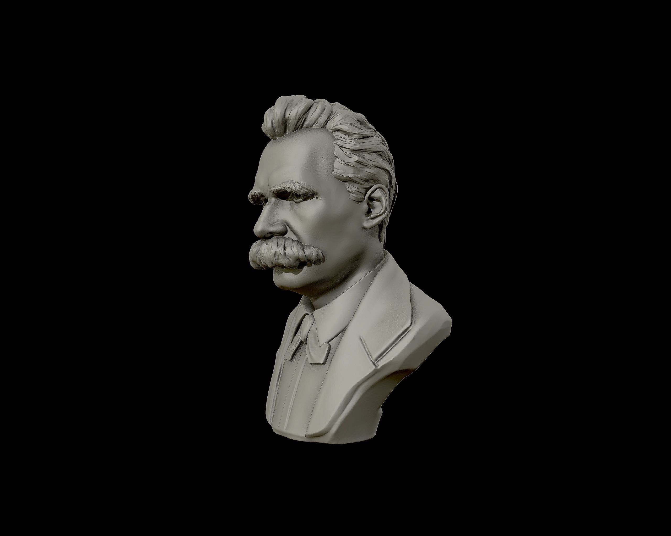 Friedrich Nietzsche 3D printable sculpture 3D print model_25