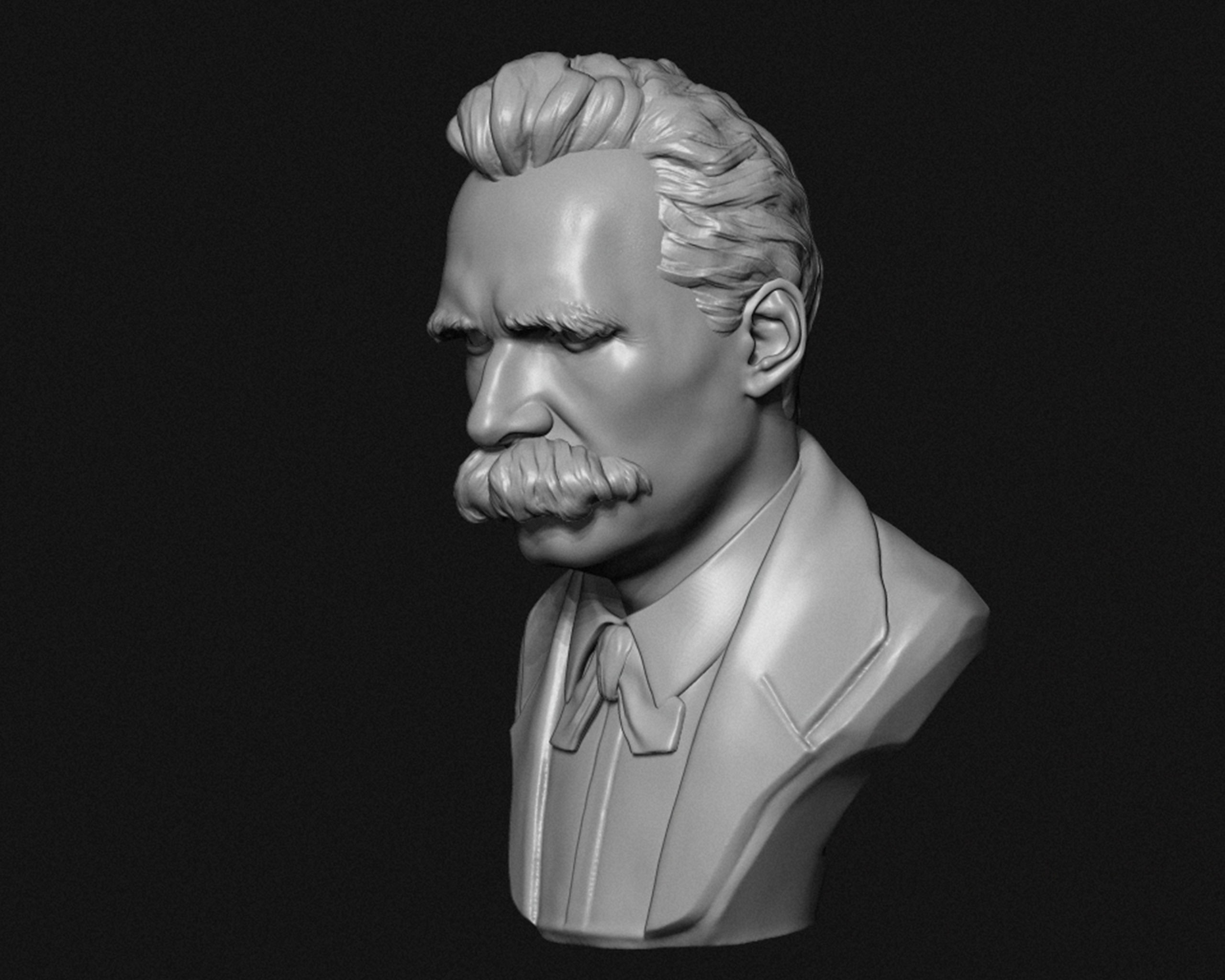 Friedrich Nietzsche 3D printable sculpture 3D print model_15
