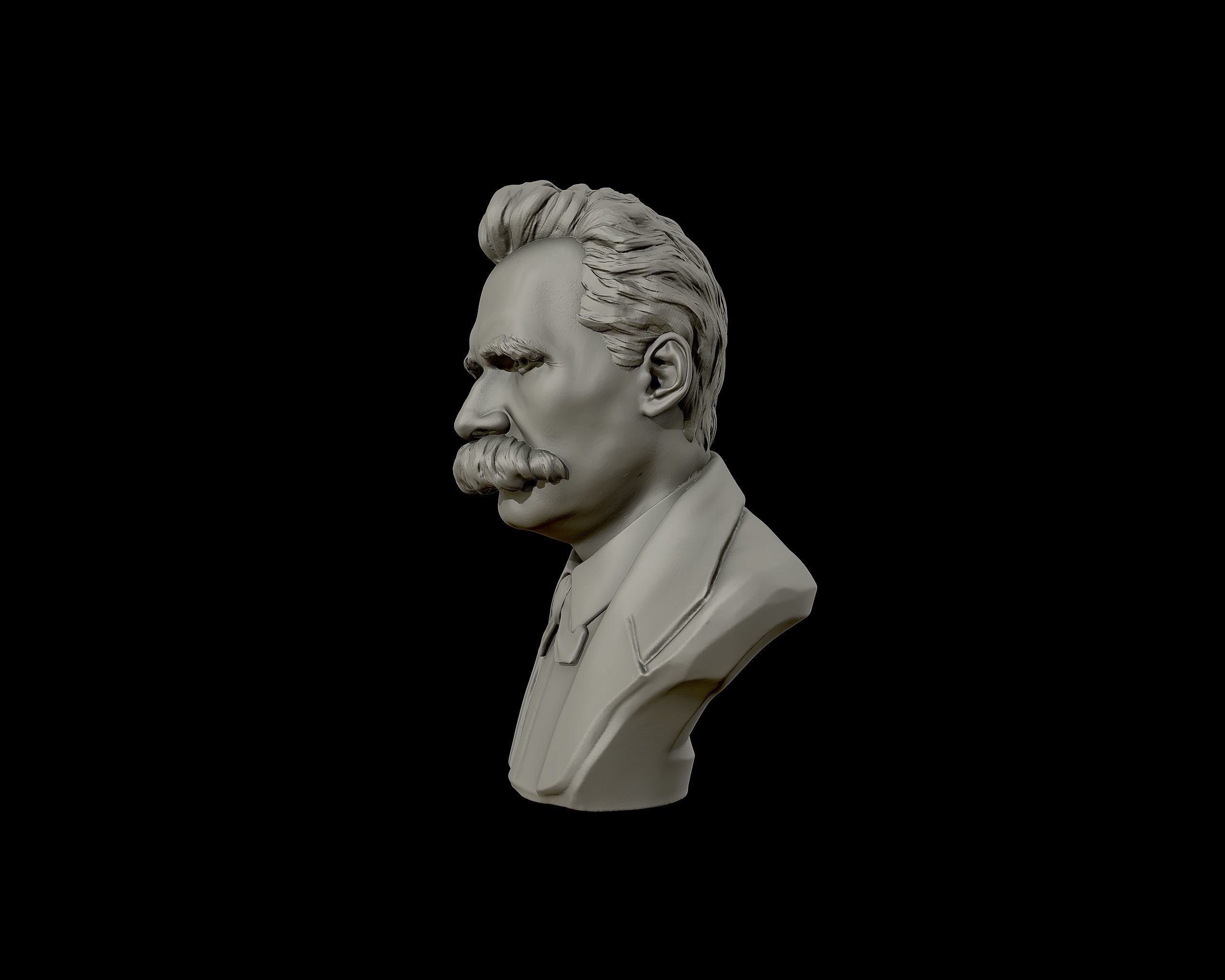 Friedrich Nietzsche 3D printable sculpture 3D print model_26