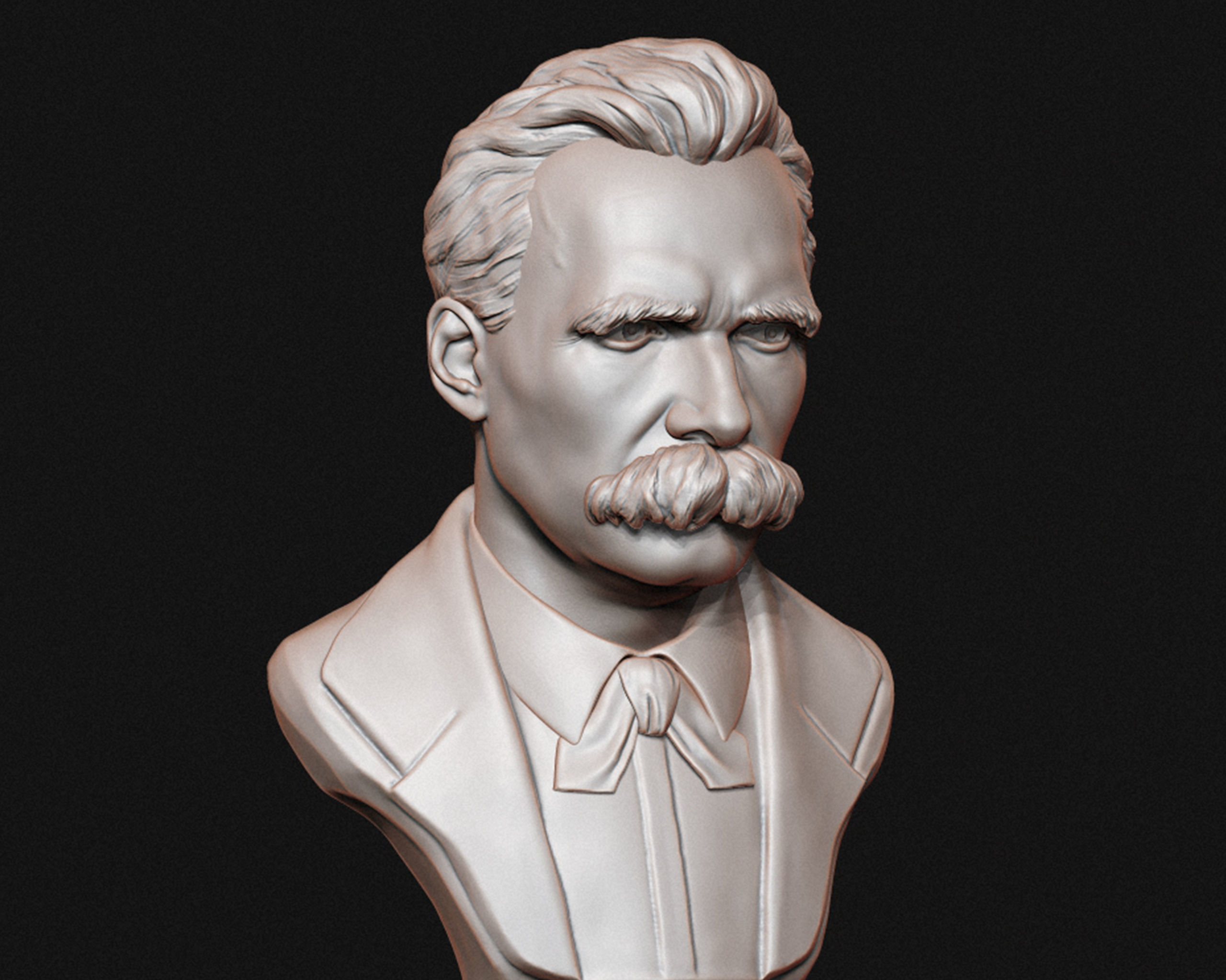 Friedrich Nietzsche 3D printable sculpture 3D print model_9