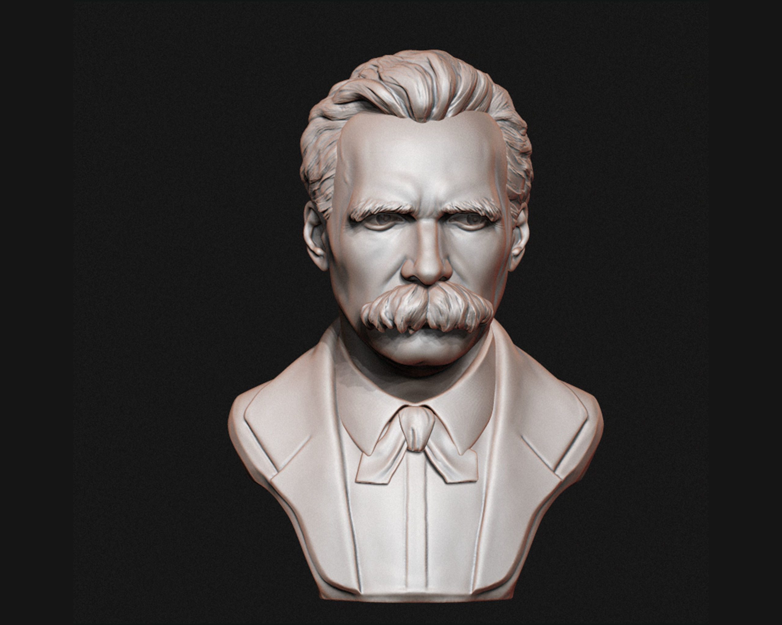 Friedrich Nietzsche 3D printable sculpture 3D print model_8