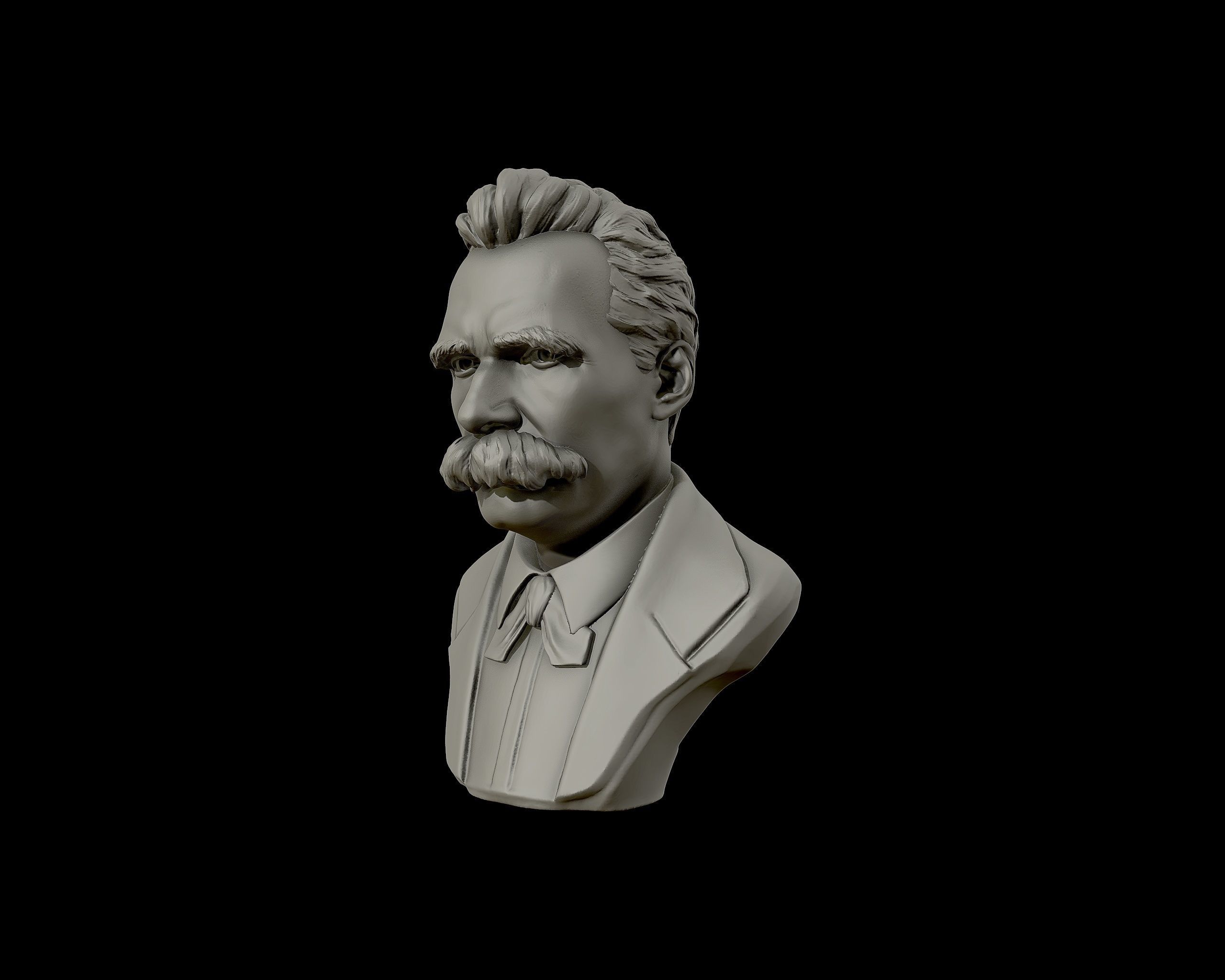 Friedrich Nietzsche 3D printable sculpture 3D print model_24
