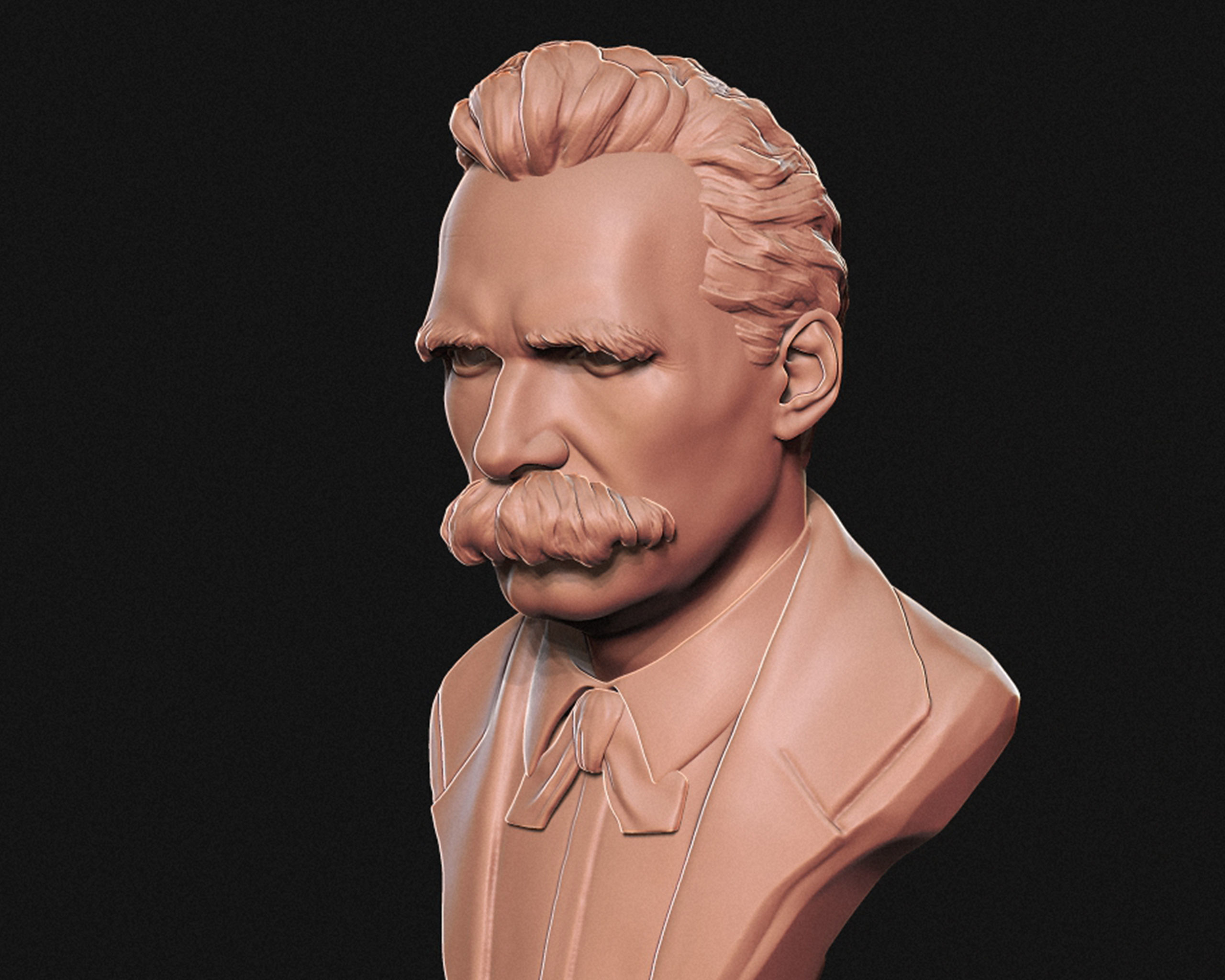 Friedrich Nietzsche 3D printable sculpture 3D print model_6