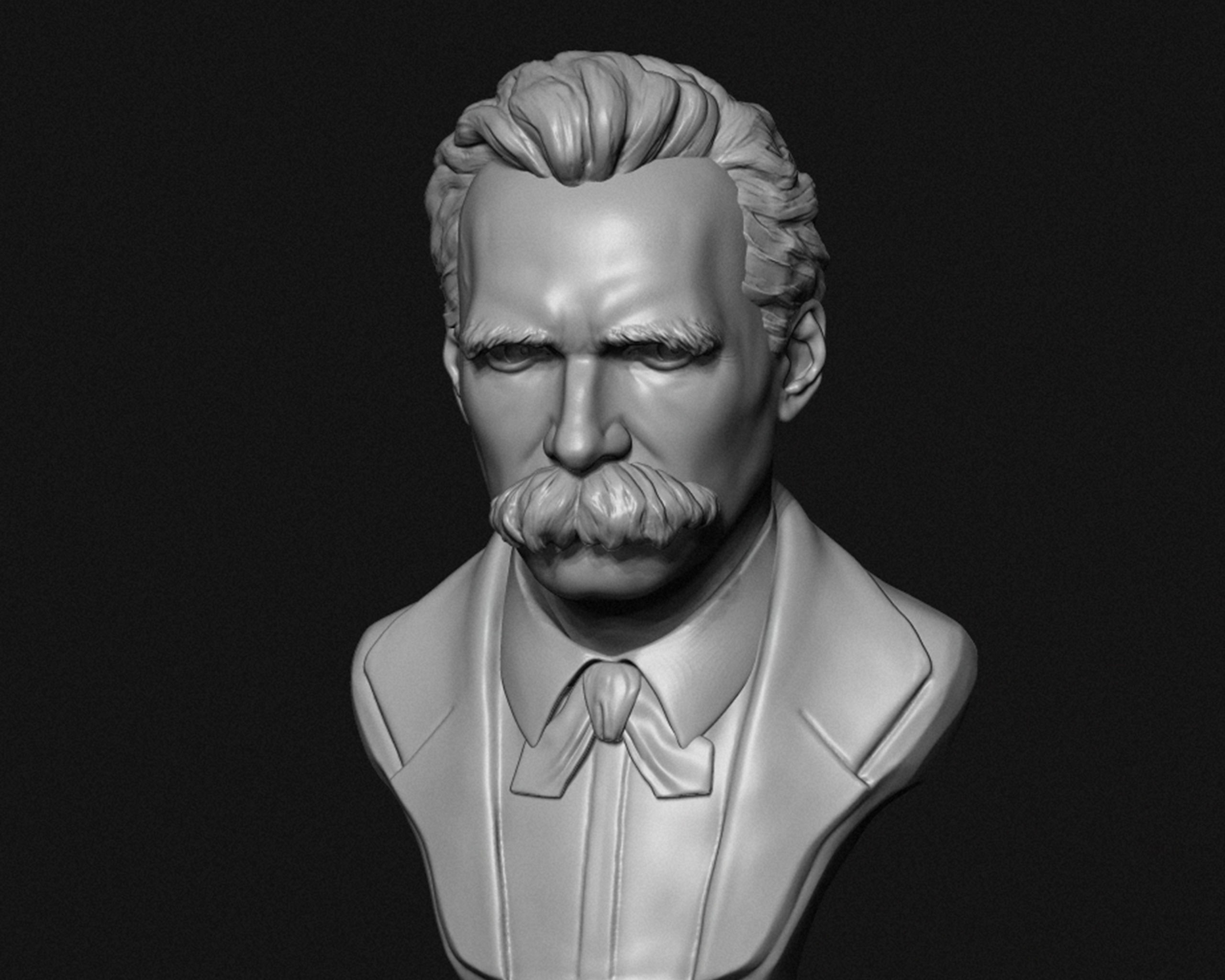 Friedrich Nietzsche 3D printable sculpture 3D print model_14