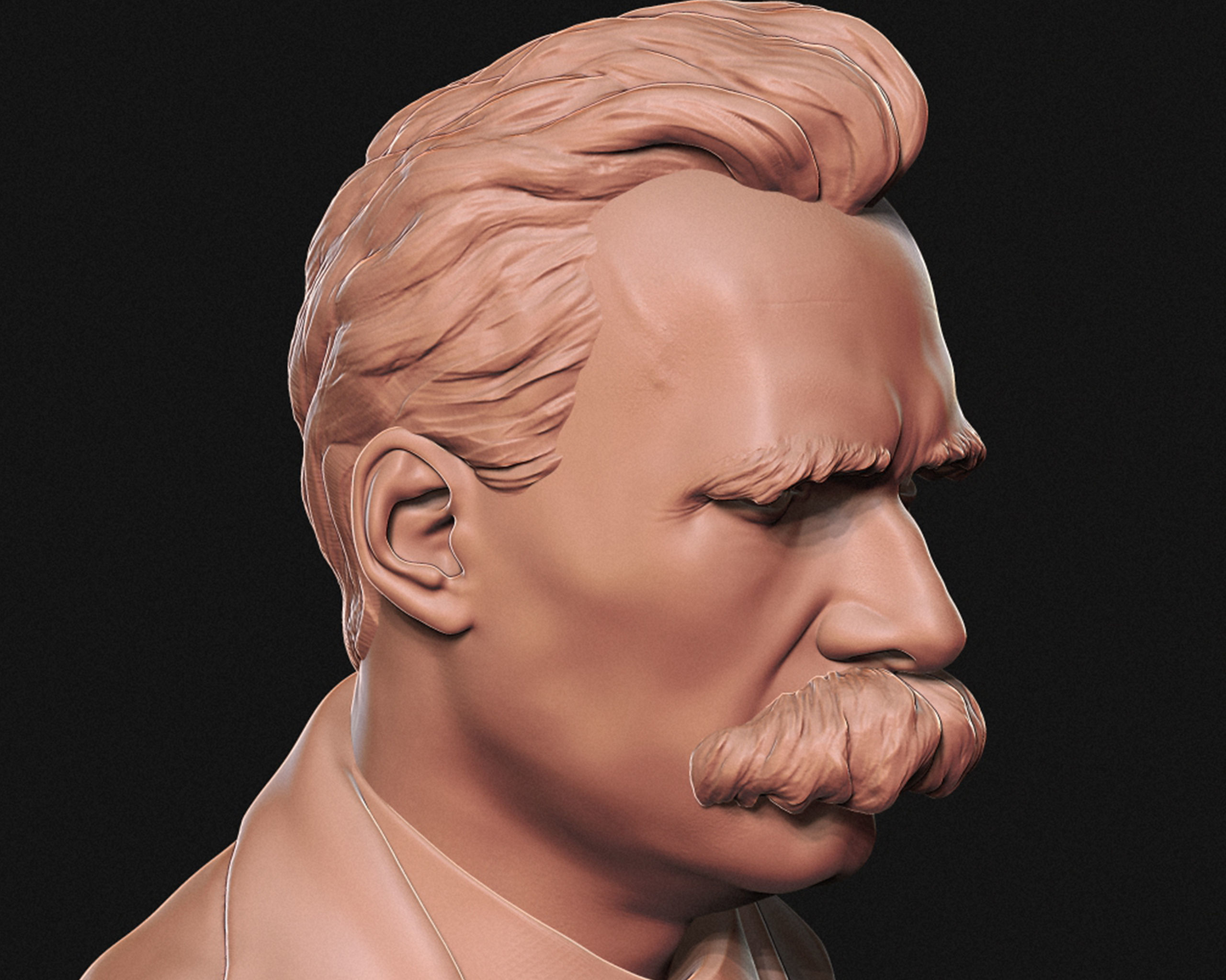Friedrich Nietzsche 3D printable sculpture 3D print model_4