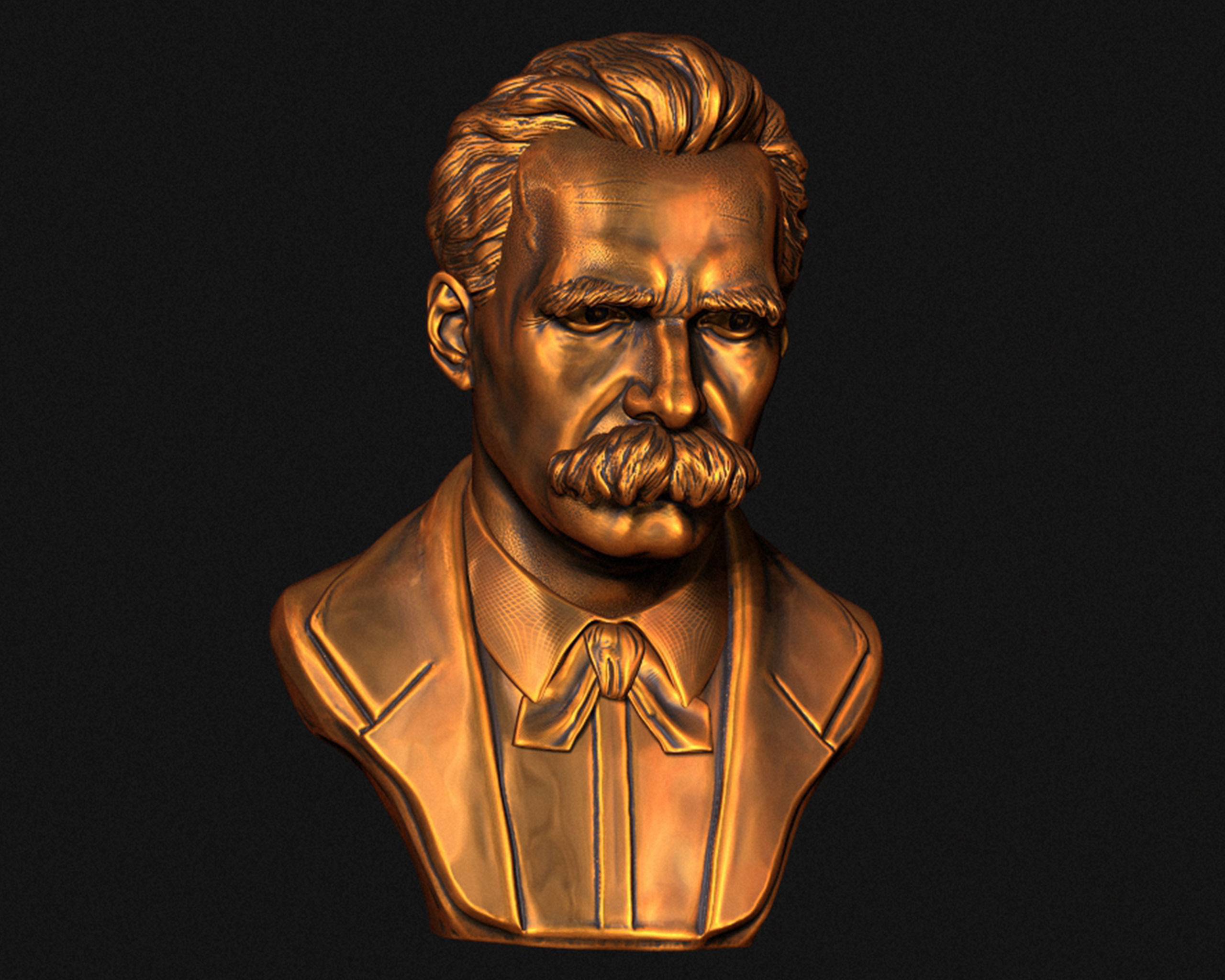 Friedrich Nietzsche 3D printable sculpture 3D print model_19