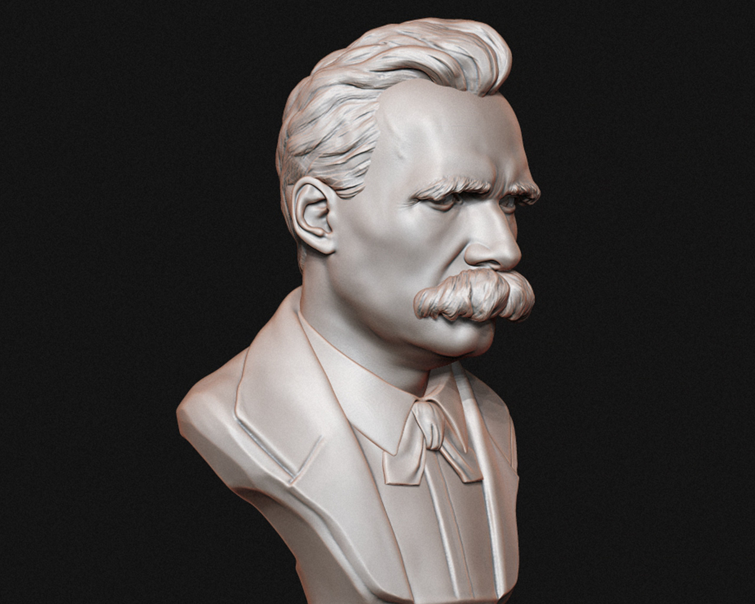 Friedrich Nietzsche 3D printable sculpture 3D print model_10