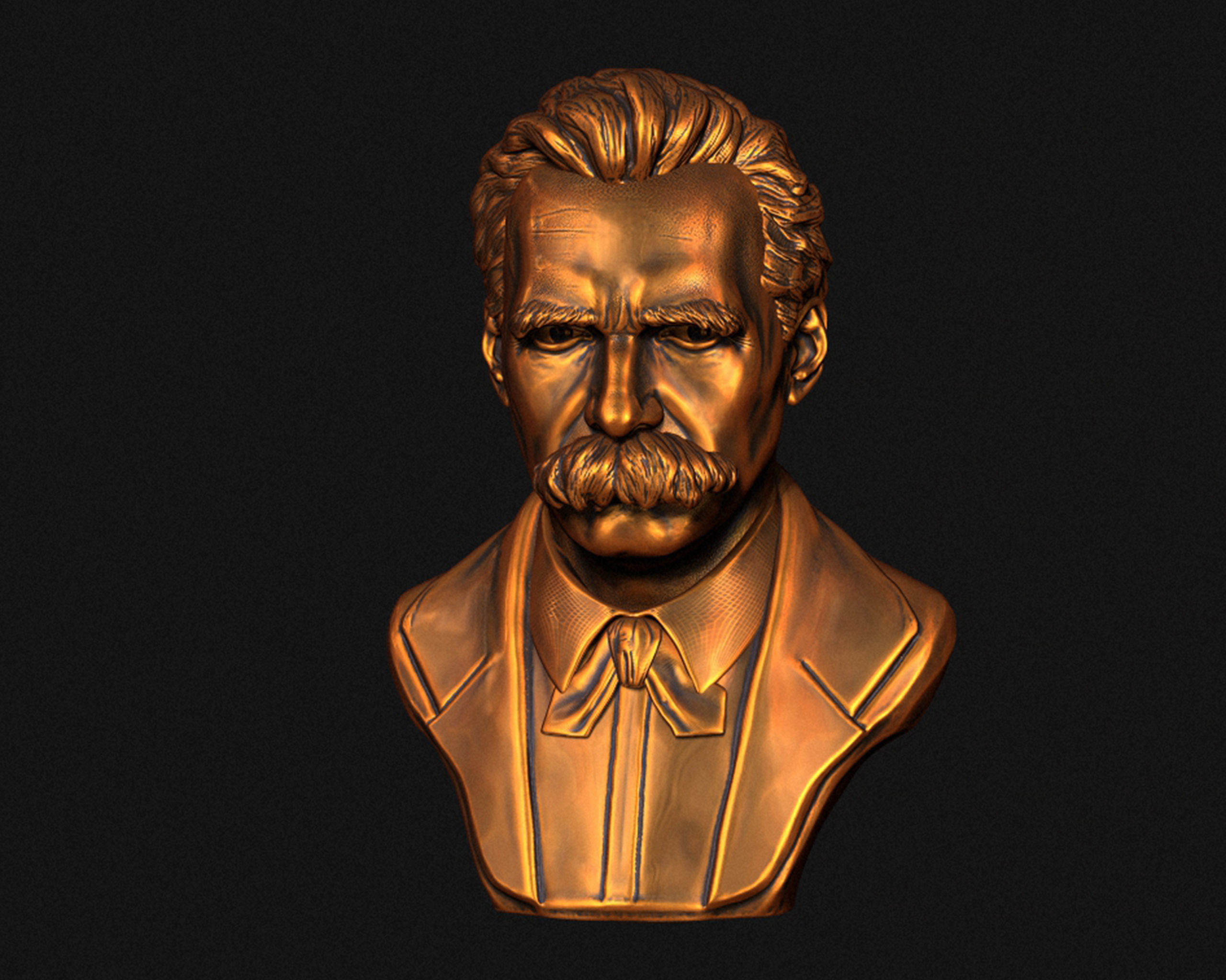 Friedrich Nietzsche 3D printable sculpture 3D print model_17