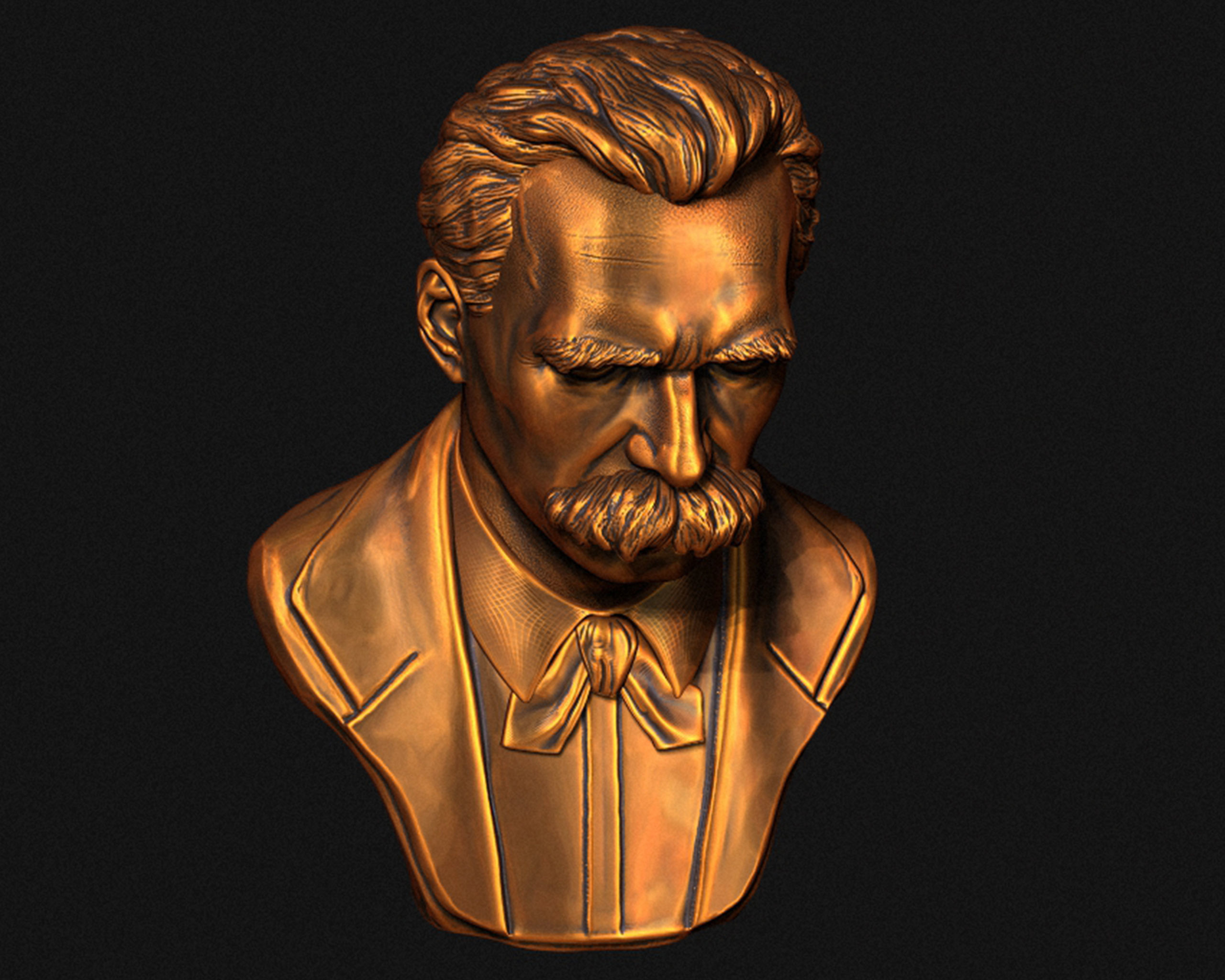 Friedrich Nietzsche 3D printable sculpture 3D print model_18