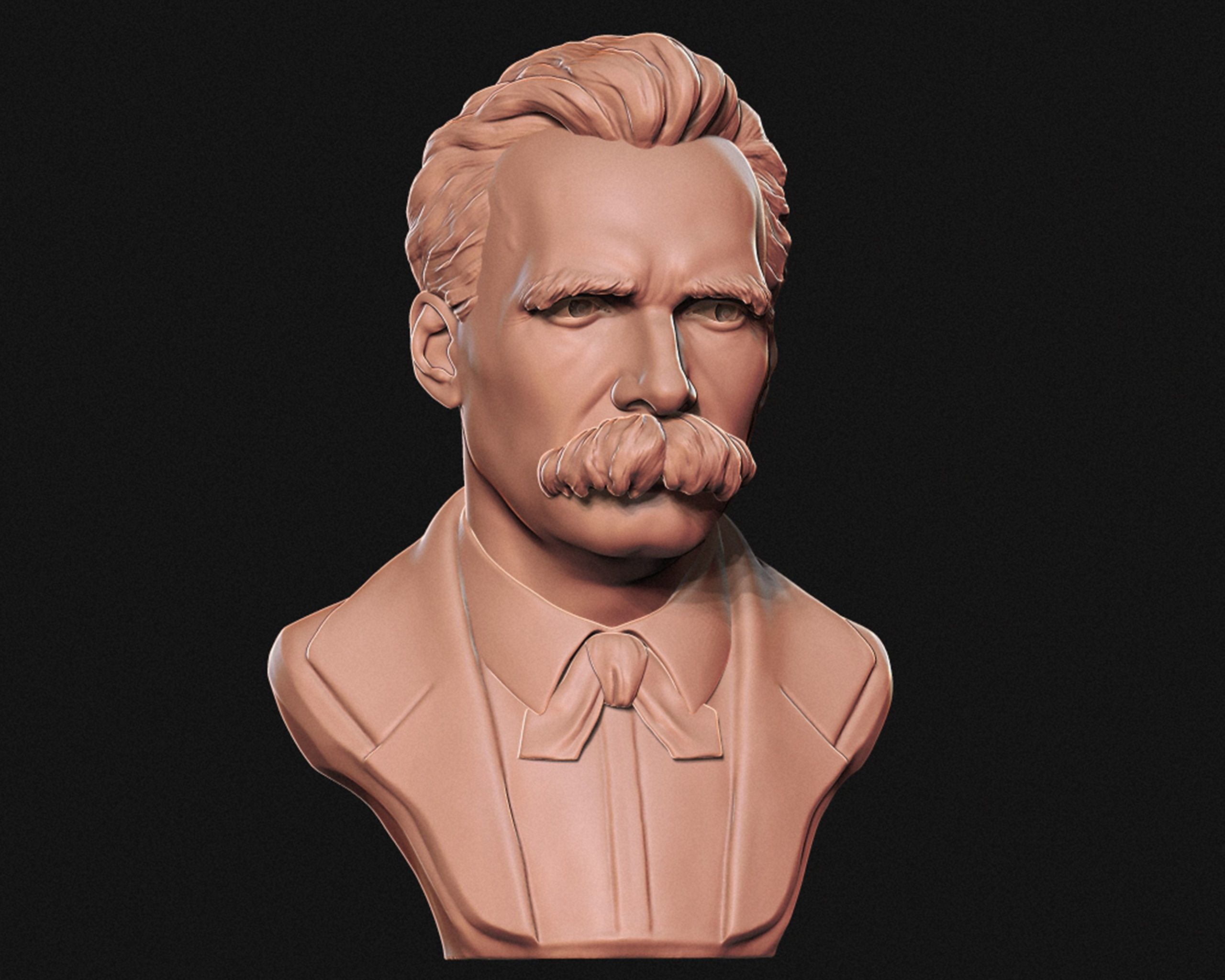 Friedrich Nietzsche 3D printable sculpture 3D print model_7