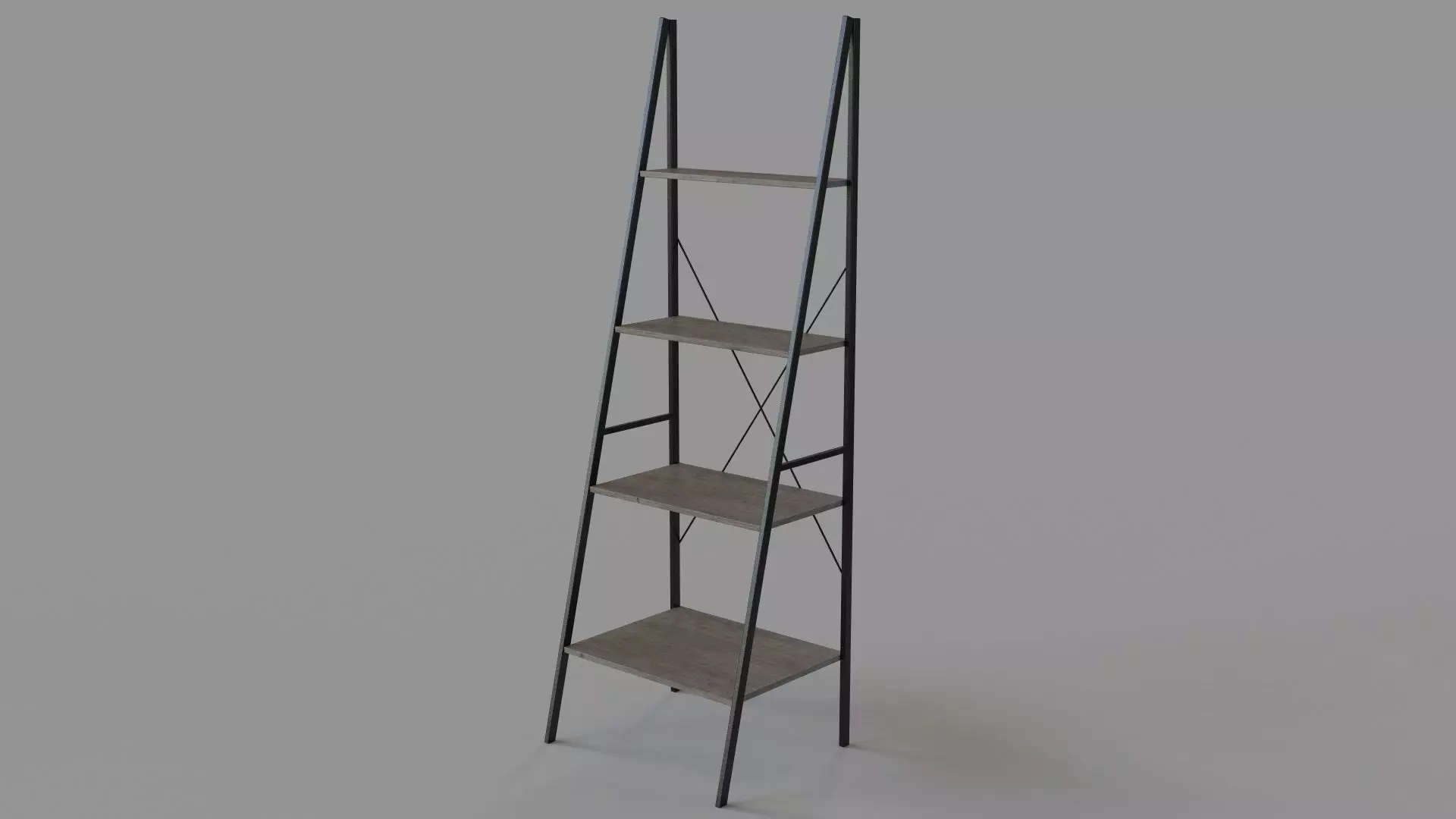 Gray Black Almanzar Ladder Bookcase 3D model_0