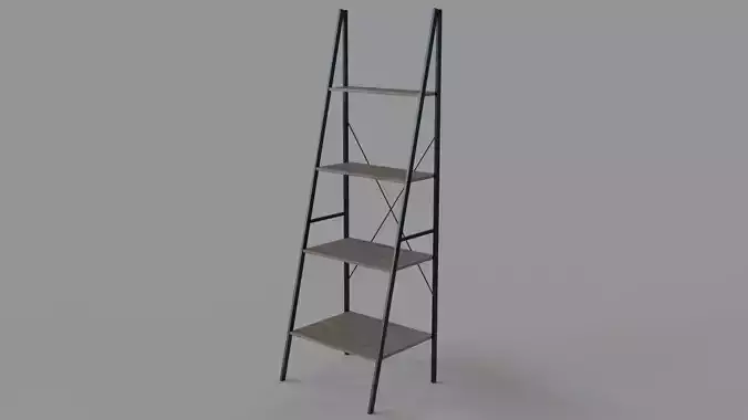 Gray Black Almanzar Ladder Bookcase