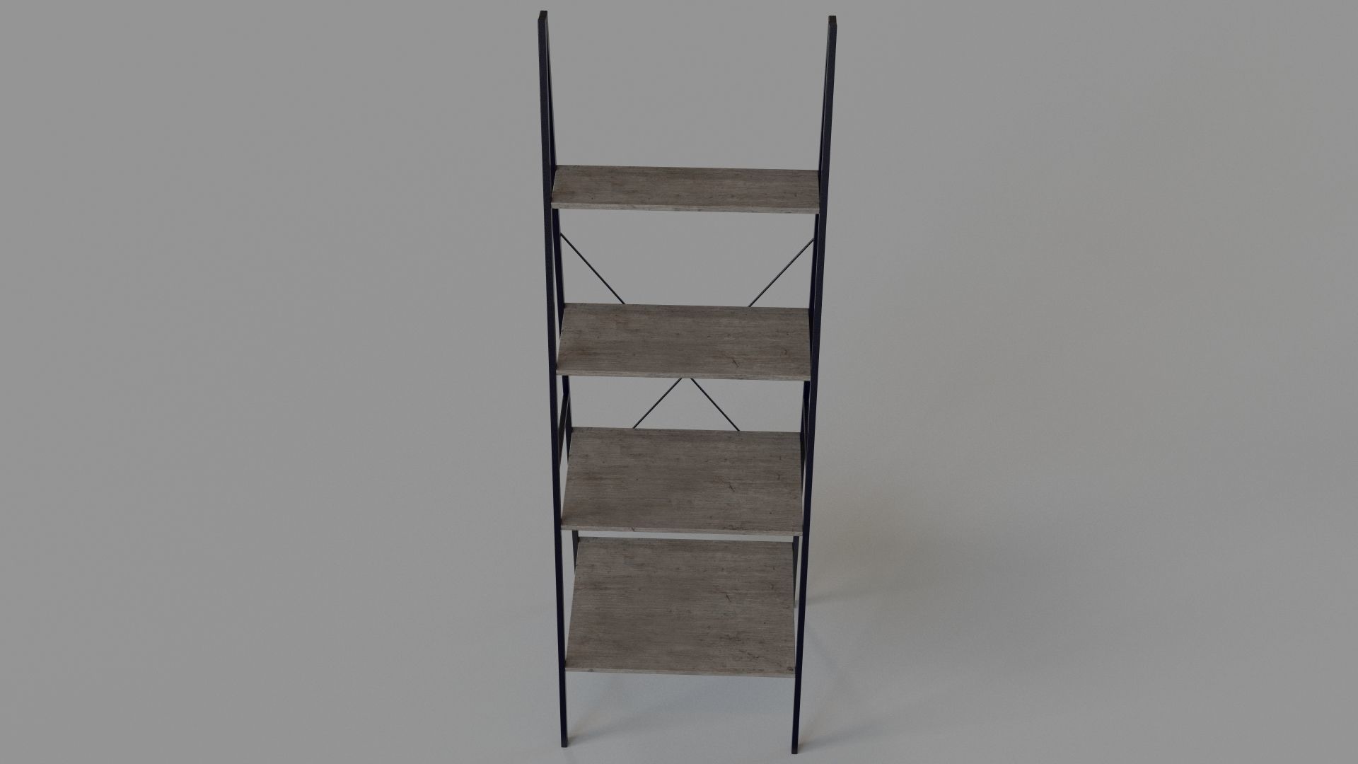 Gray Black Almanzar Ladder Bookcase 3D model_3