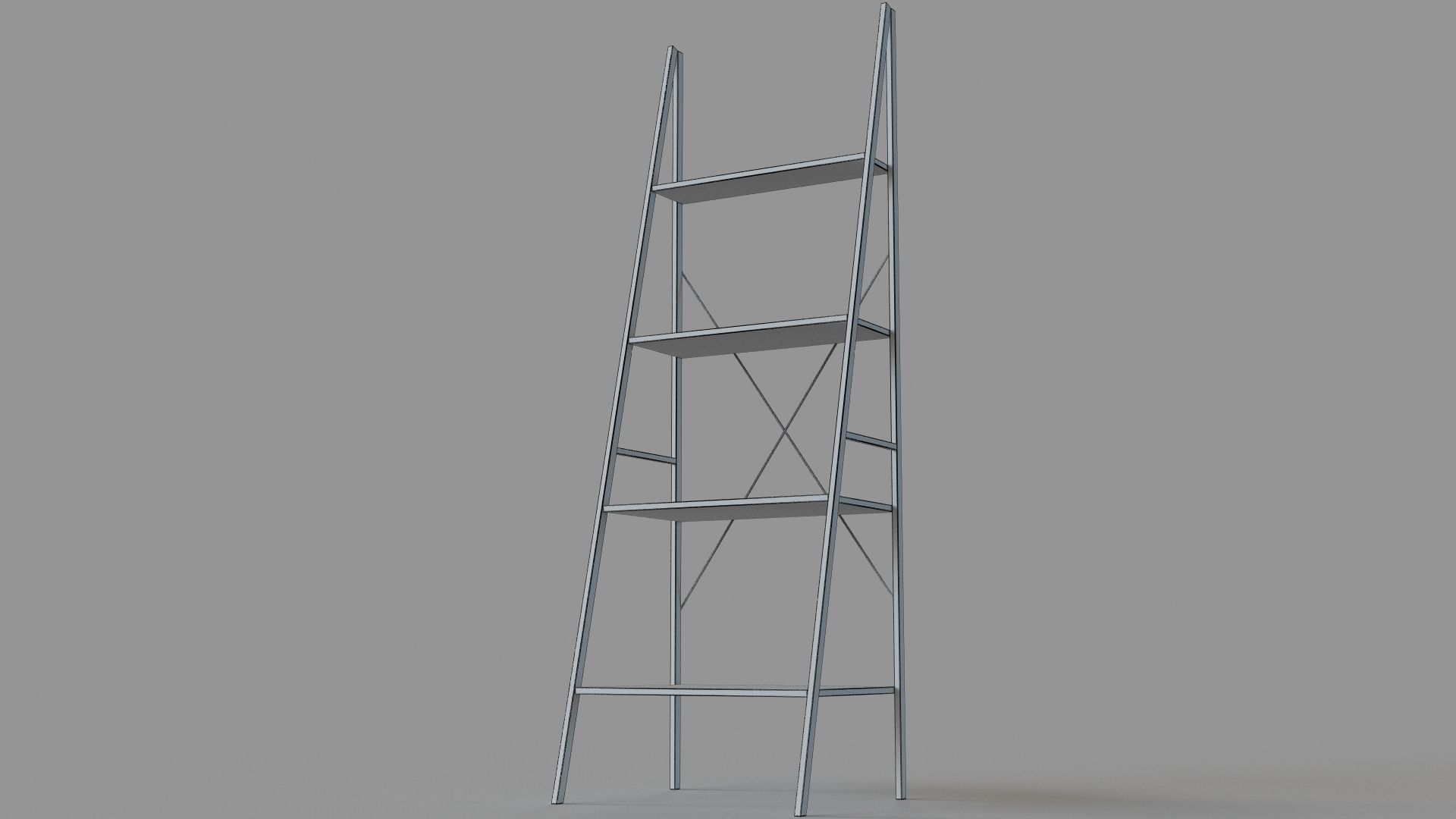 Gray Black Almanzar Ladder Bookcase 3D model_5