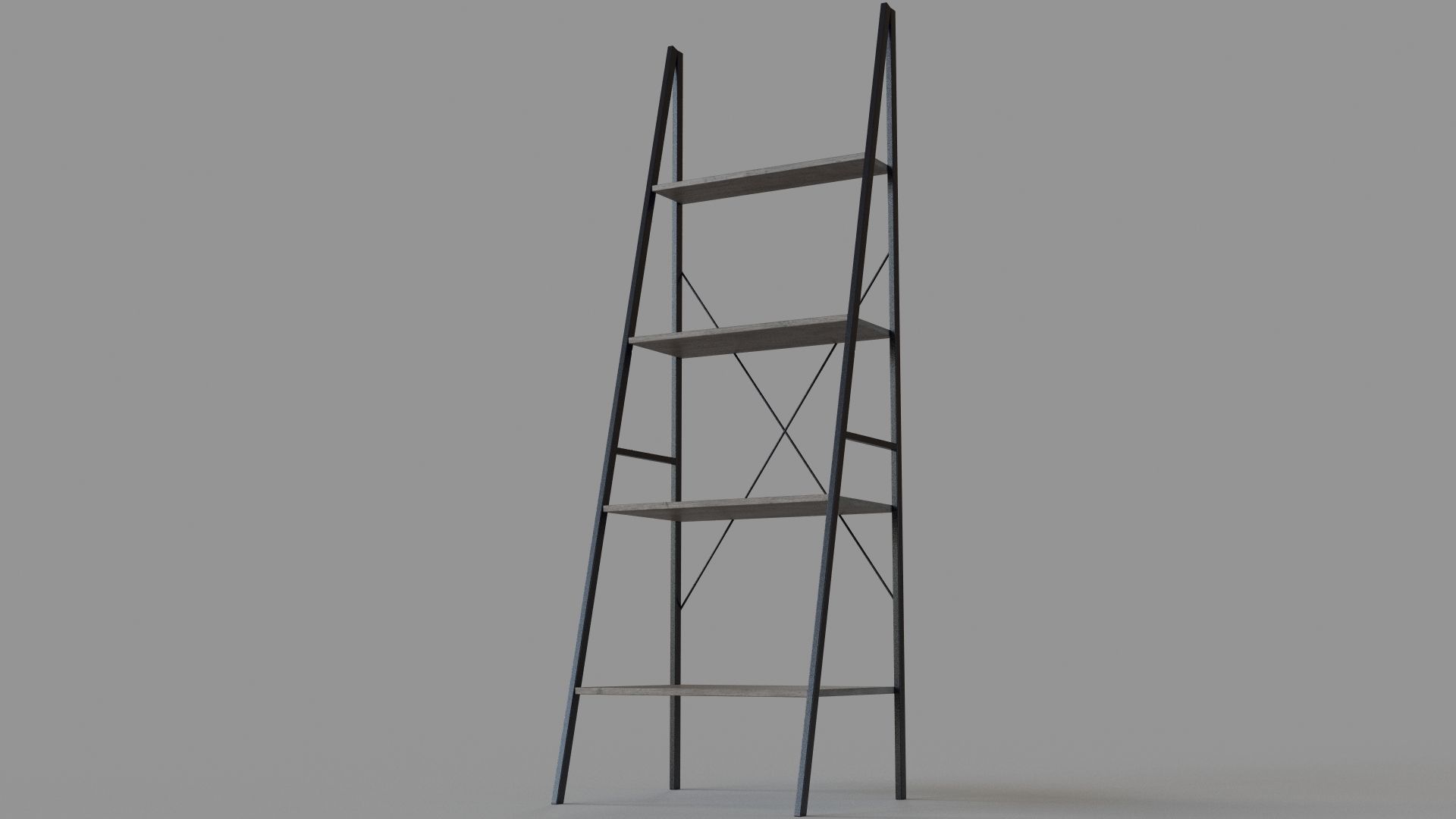 Gray Black Almanzar Ladder Bookcase 3D model_4