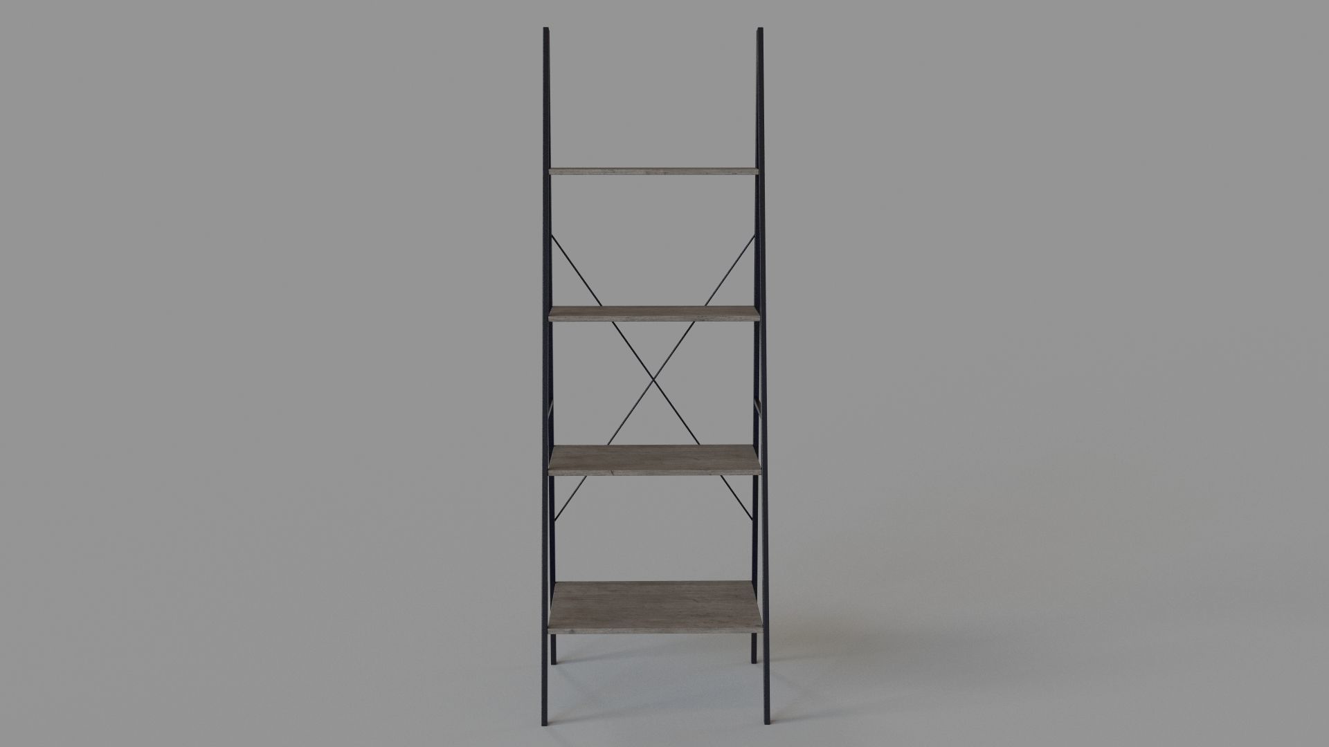 Gray Black Almanzar Ladder Bookcase 3D model_1