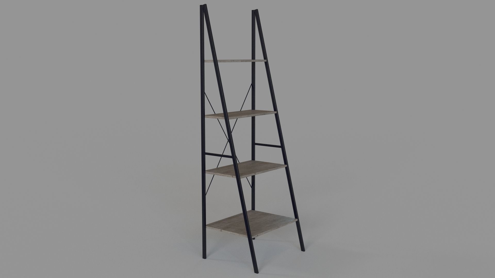 Gray Black Almanzar Ladder Bookcase 3D model_2