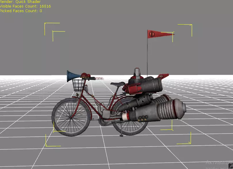 bicycle fbx with rocket Free 3D model