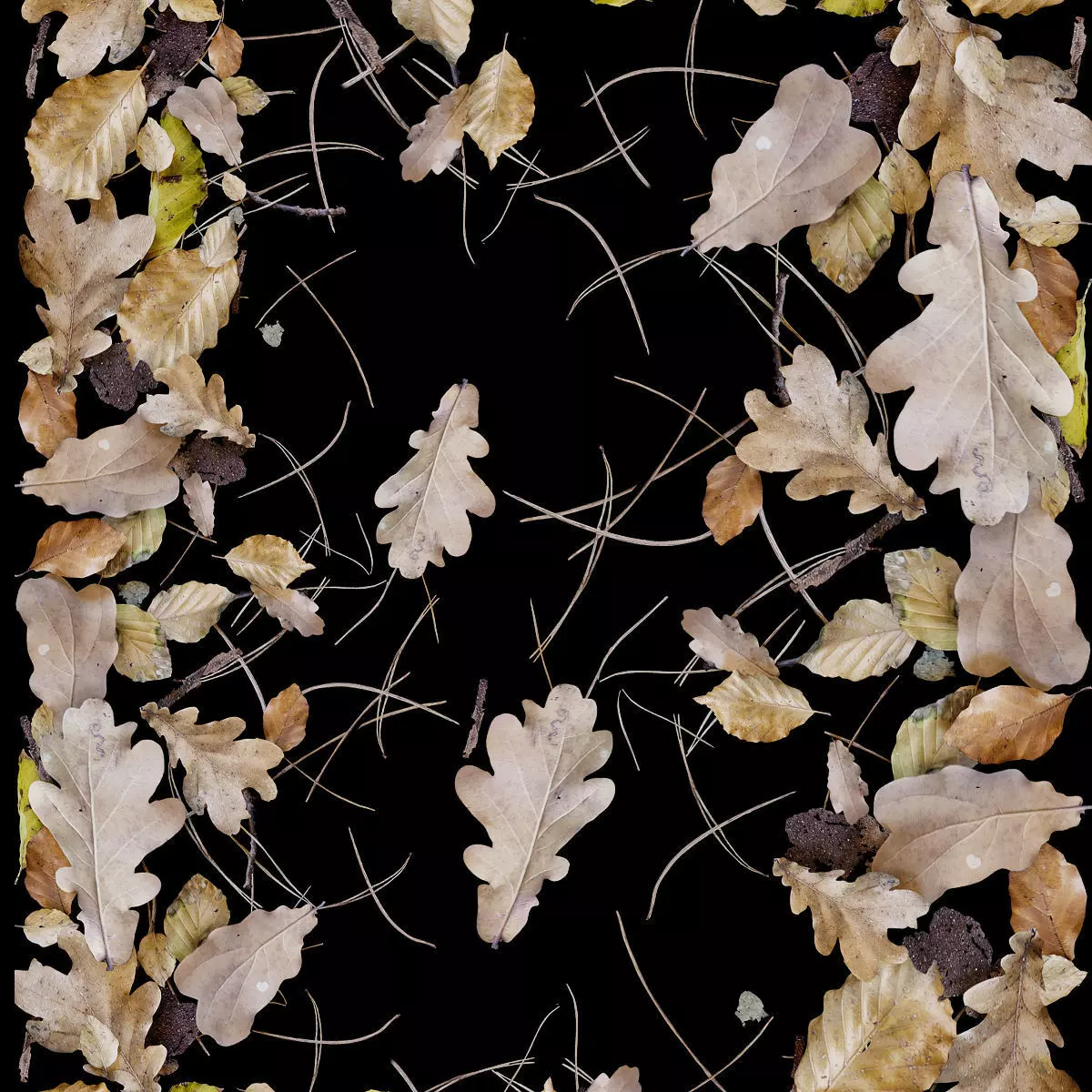 Autumn yellow leaves 3D model_0