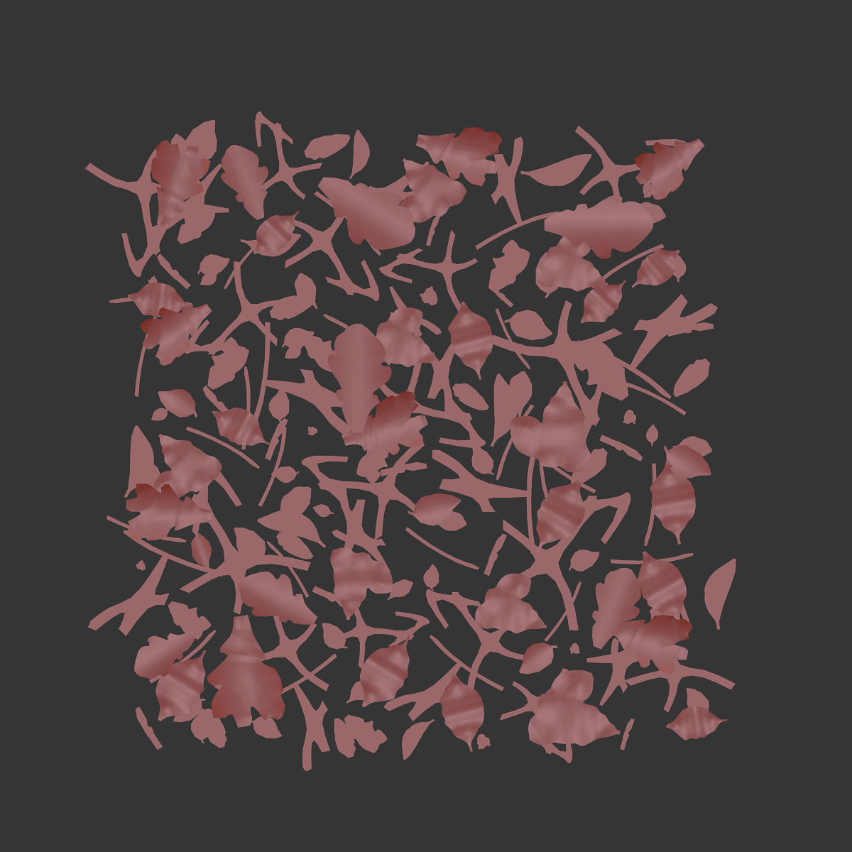 Autumn yellow leaves 3D model_8