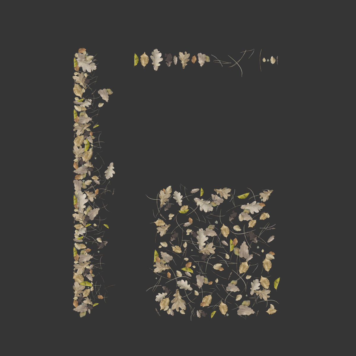 Autumn yellow leaves 3D model_5