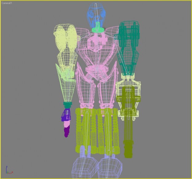 Sand Marauder Robot Character Rigged Low-poly 3D model_6