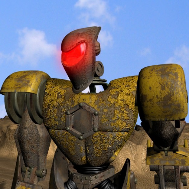 Sand Marauder Robot Character Rigged Low-poly 3D model_3