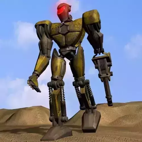 Sand Marauder Robot Character Rigged Low-poly 3D model