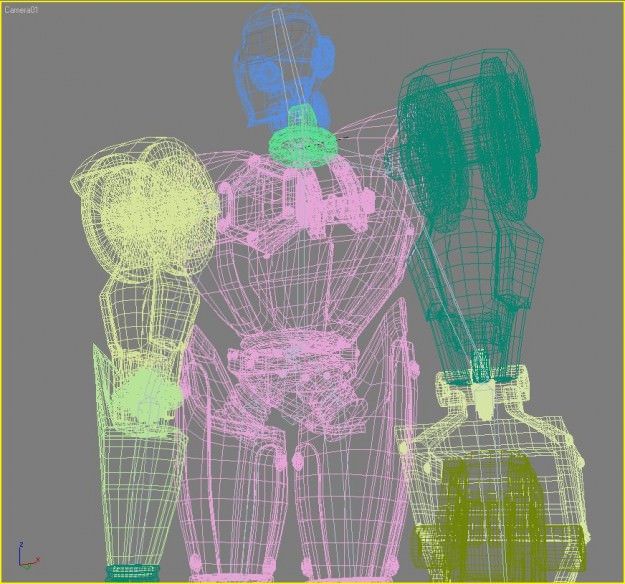 Sand Marauder Robot Character Rigged Low-poly 3D model_5