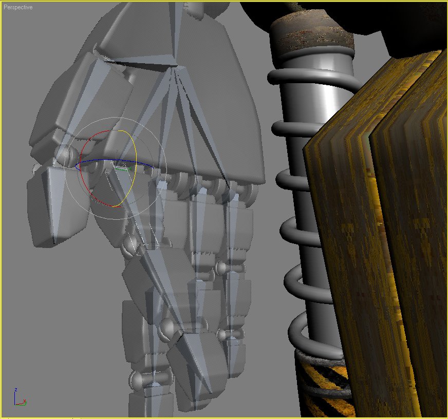 Sand Marauder Robot Character Rigged Low-poly 3D model_7