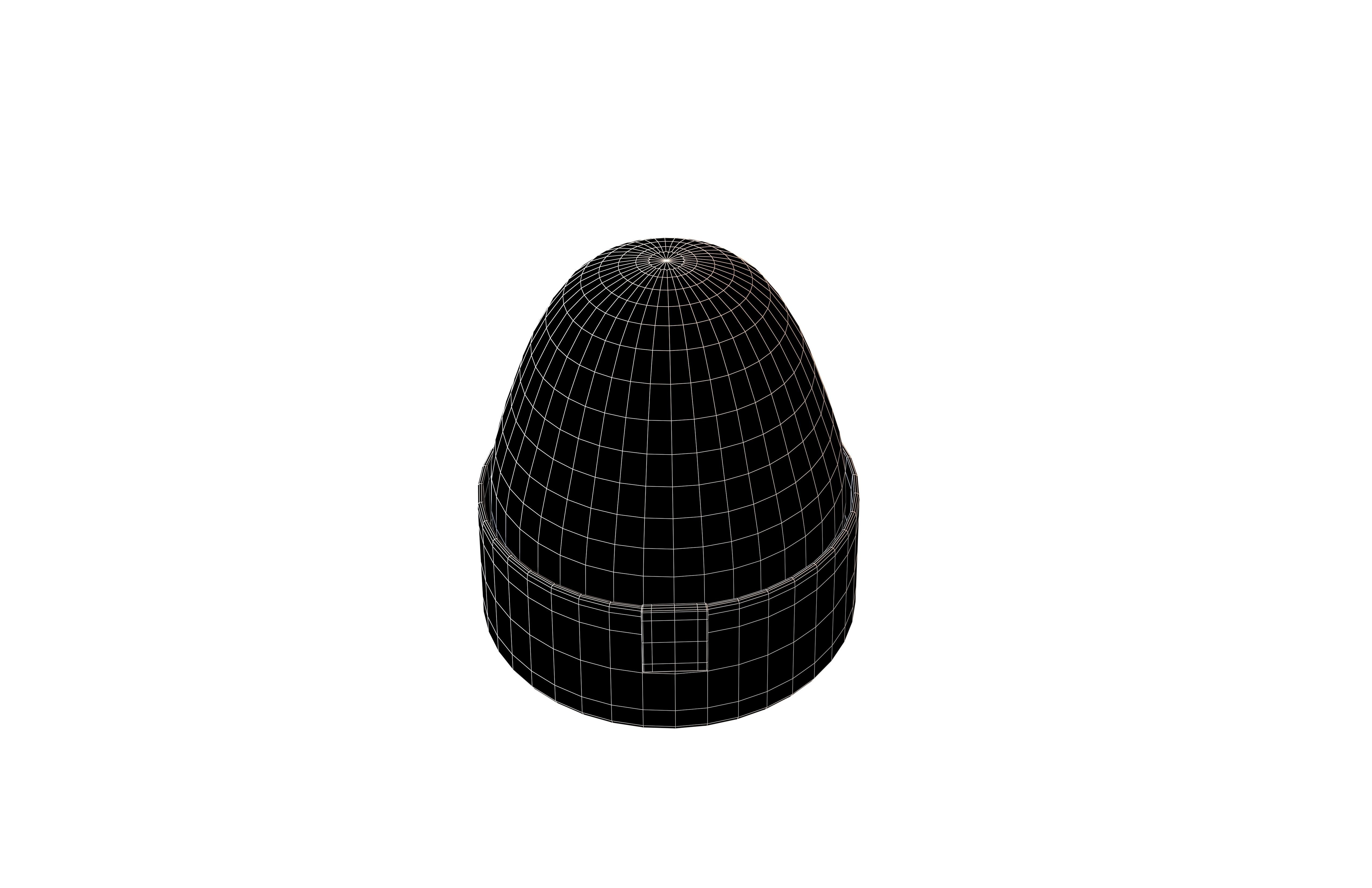 Knitted Hat v1 001 Low-poly 3D model_6