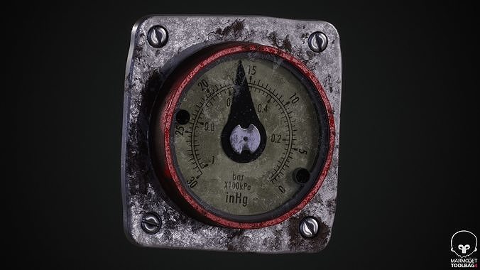 Pressure Gauge PBR  Free 3D model