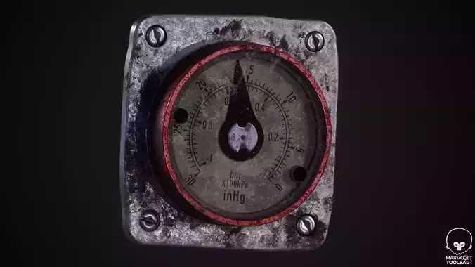 Pressure Gauge PBR  Free 3D model