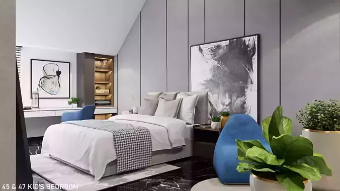 Interior Bedroom Modern Simple