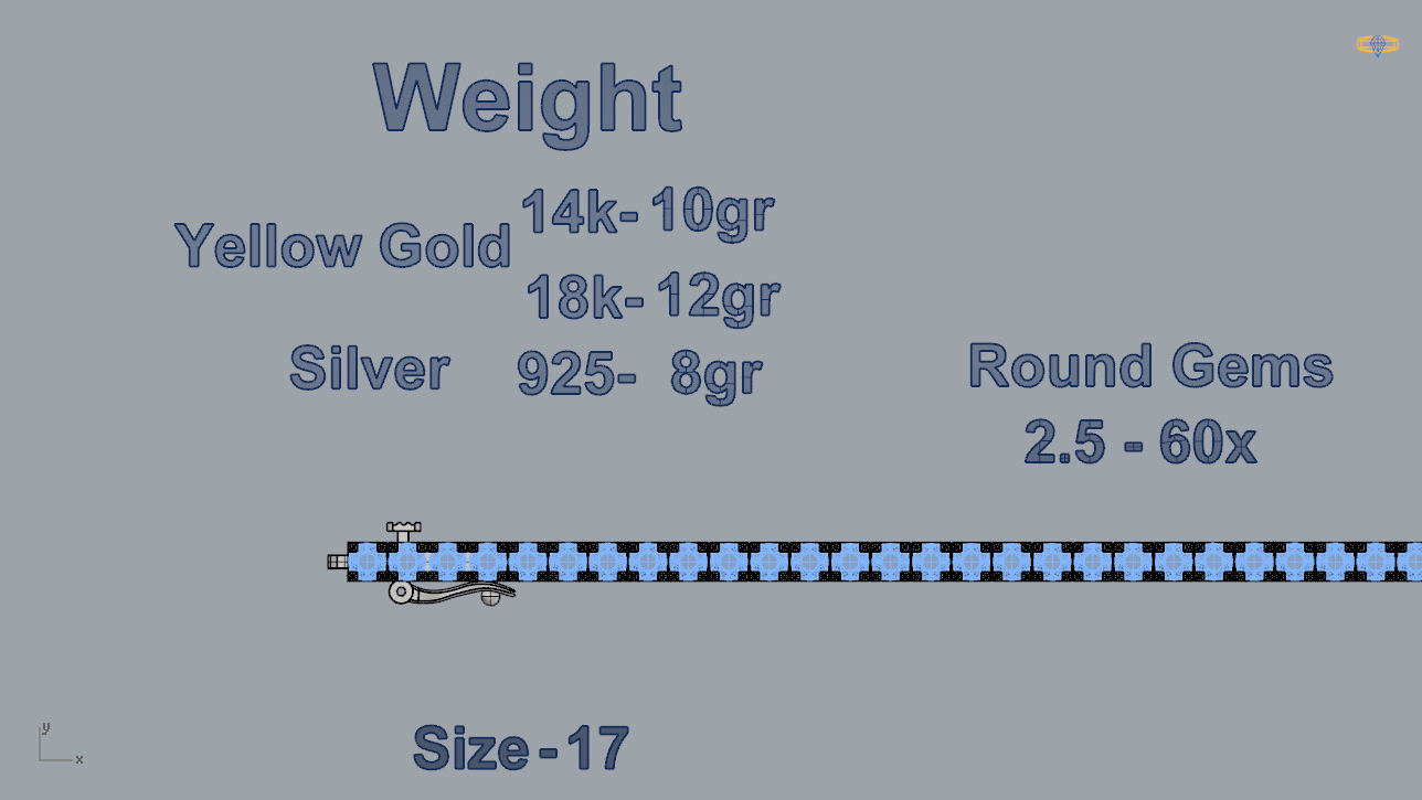 Tennis Bracelet 3D print model_4