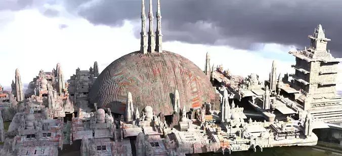 Stars Wars influenced City dome Towers Kit bash 3