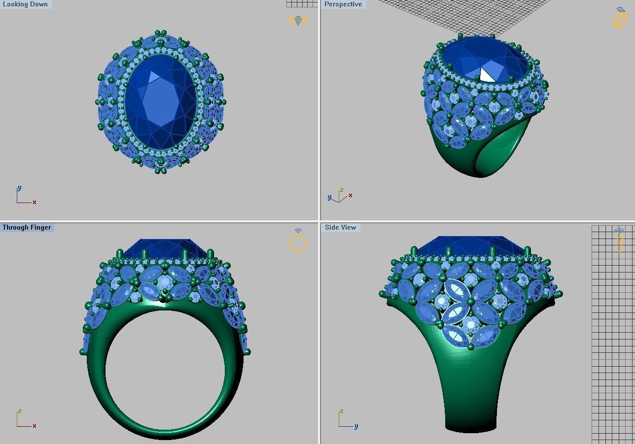Set Ring and earring ready for 3d print 3D print model_8