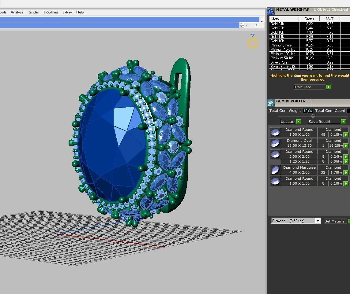 Set Ring and earring ready for 3d print 3D print model_12