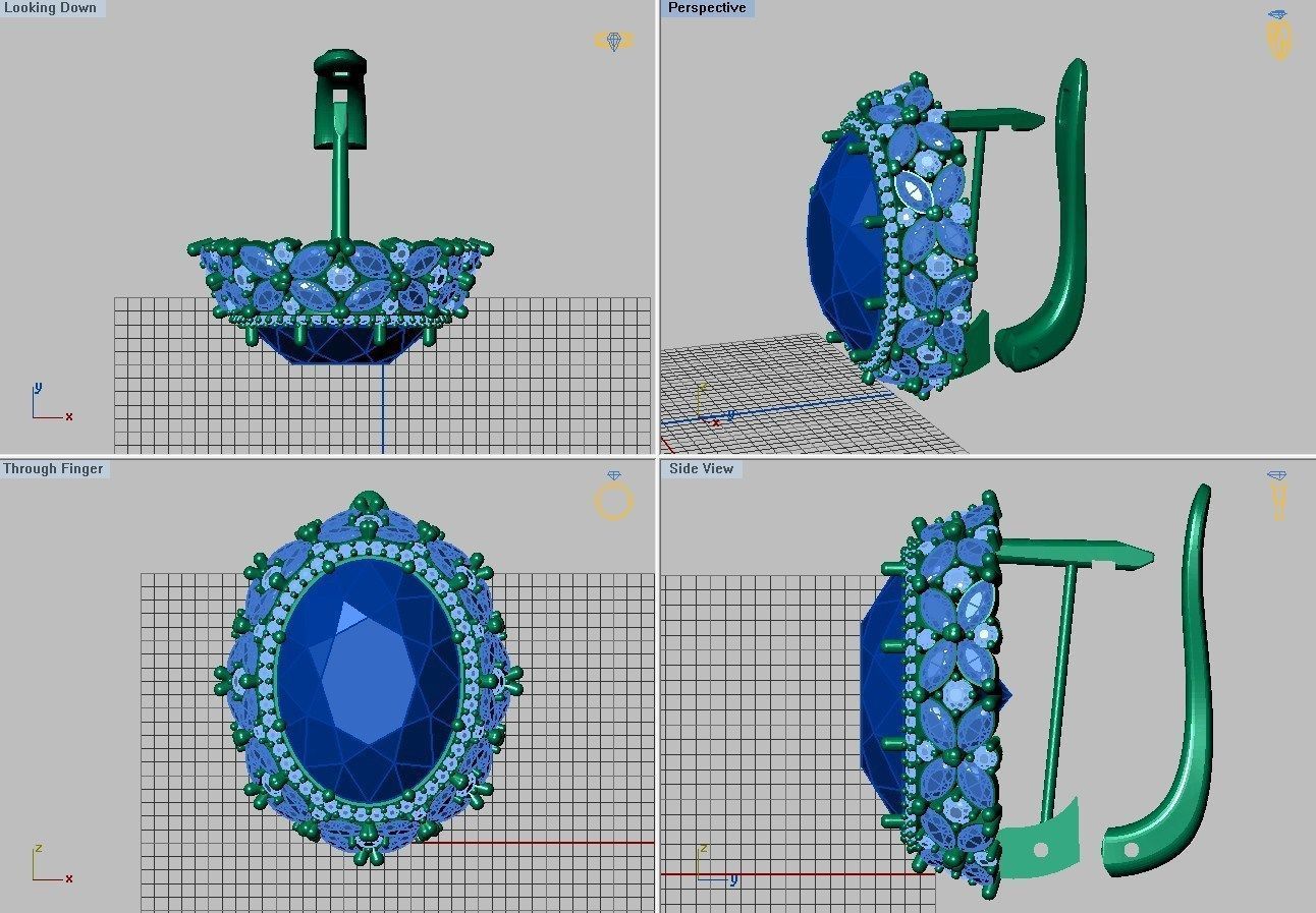 Set Ring and earring ready for 3d print 3D print model_13