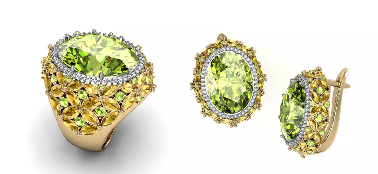 Set Ring and earring ready for 3d print 3D print model_0