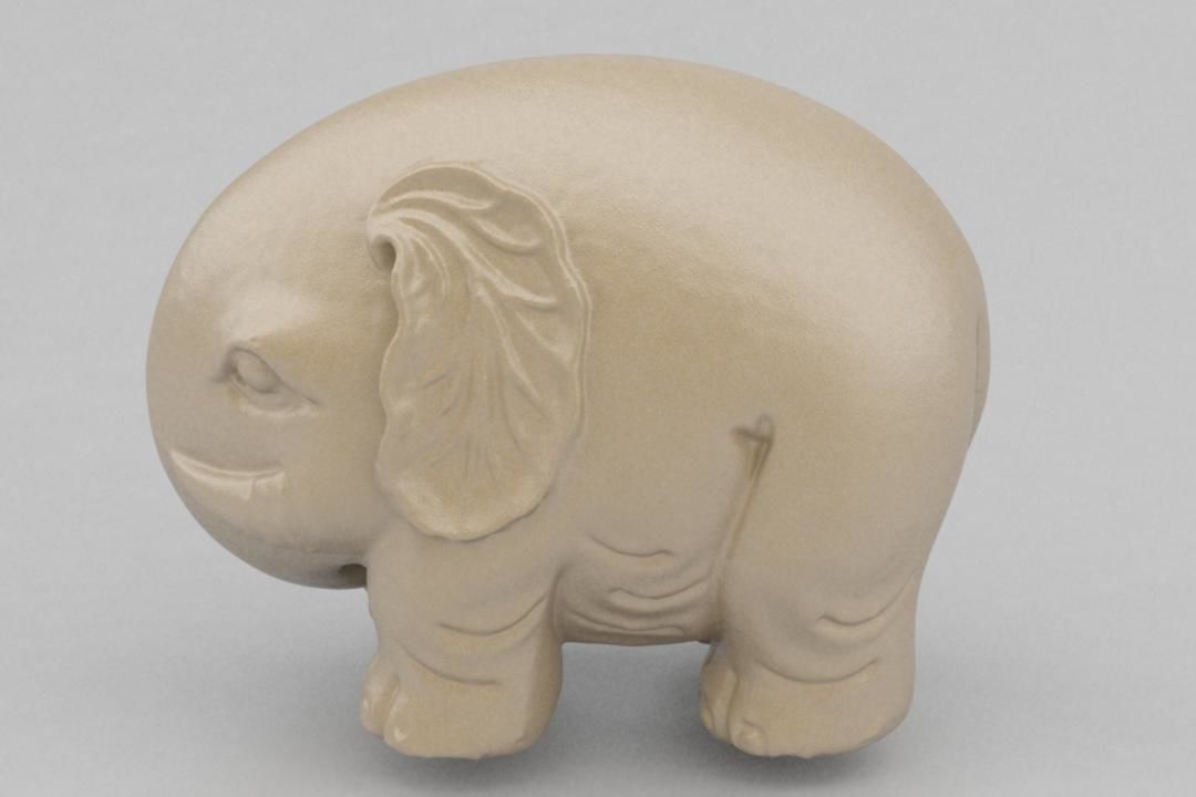 Cute elephant 3D print model_3
