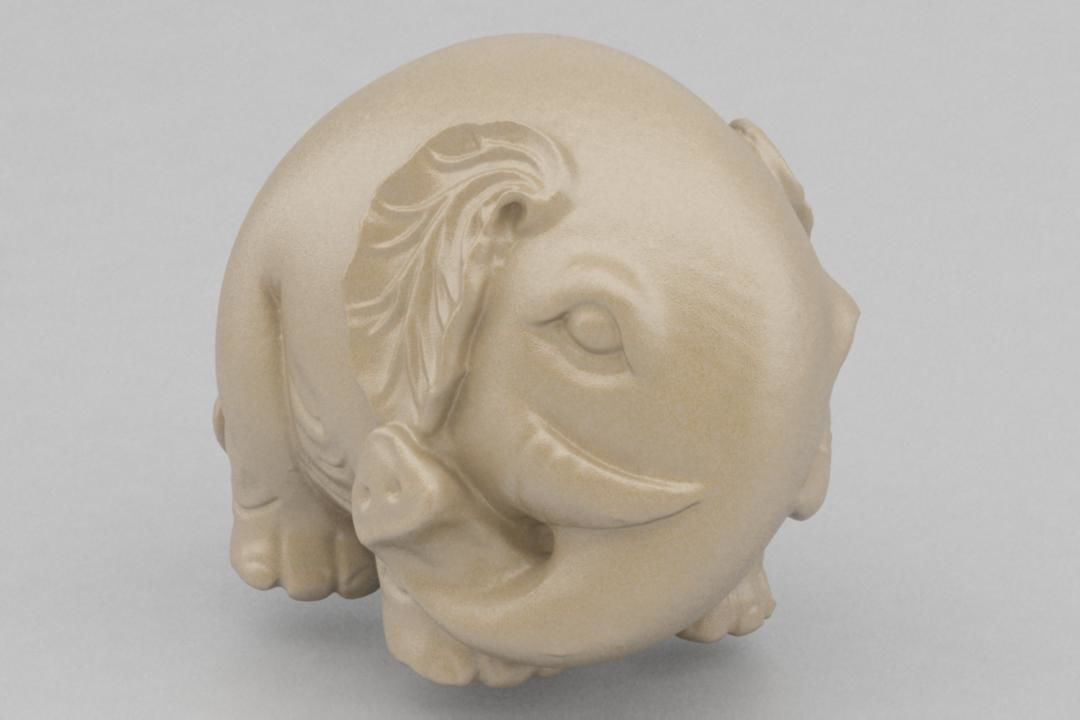Cute elephant 3D print model_1