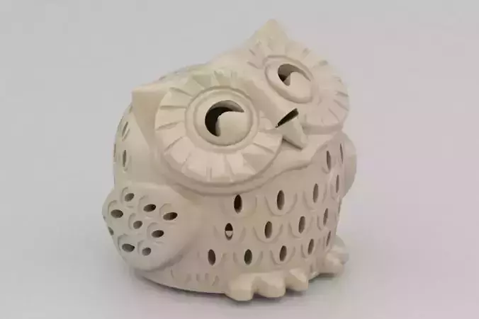 eagle-owl ceramic owl candle holder 3D print model