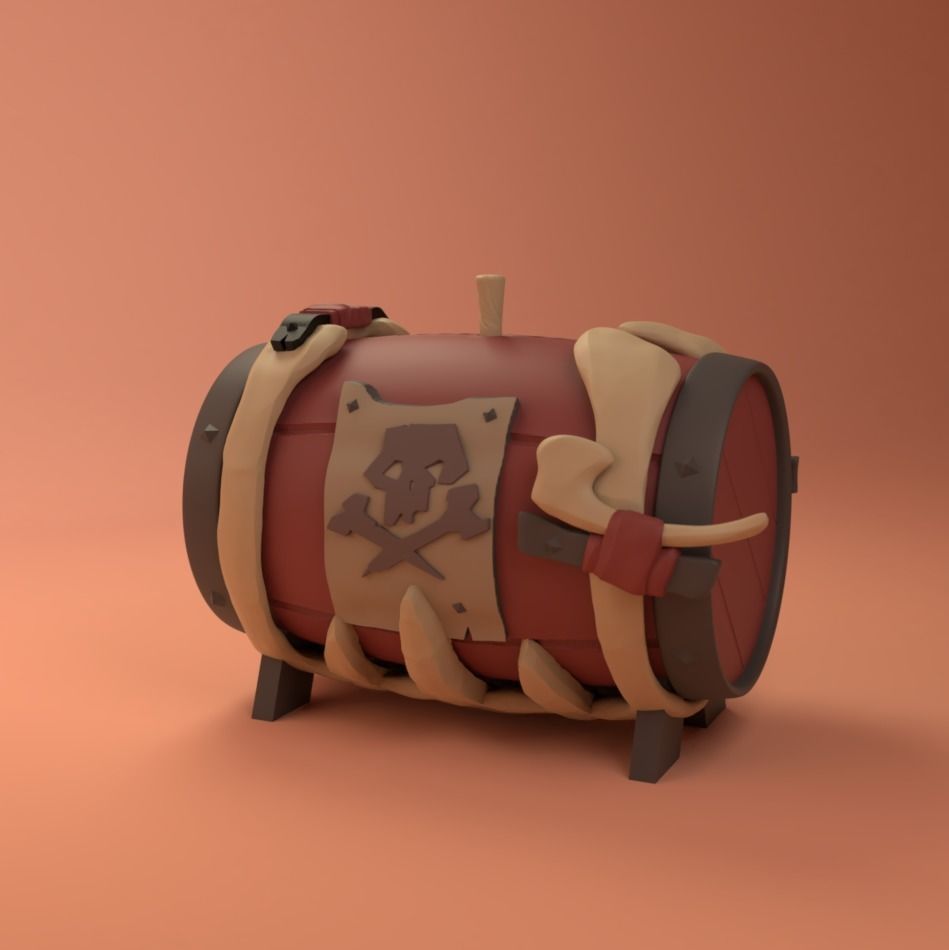 Stronghold Gunpowder Barrel Sea of Thieves STL File 3D model CGTrader